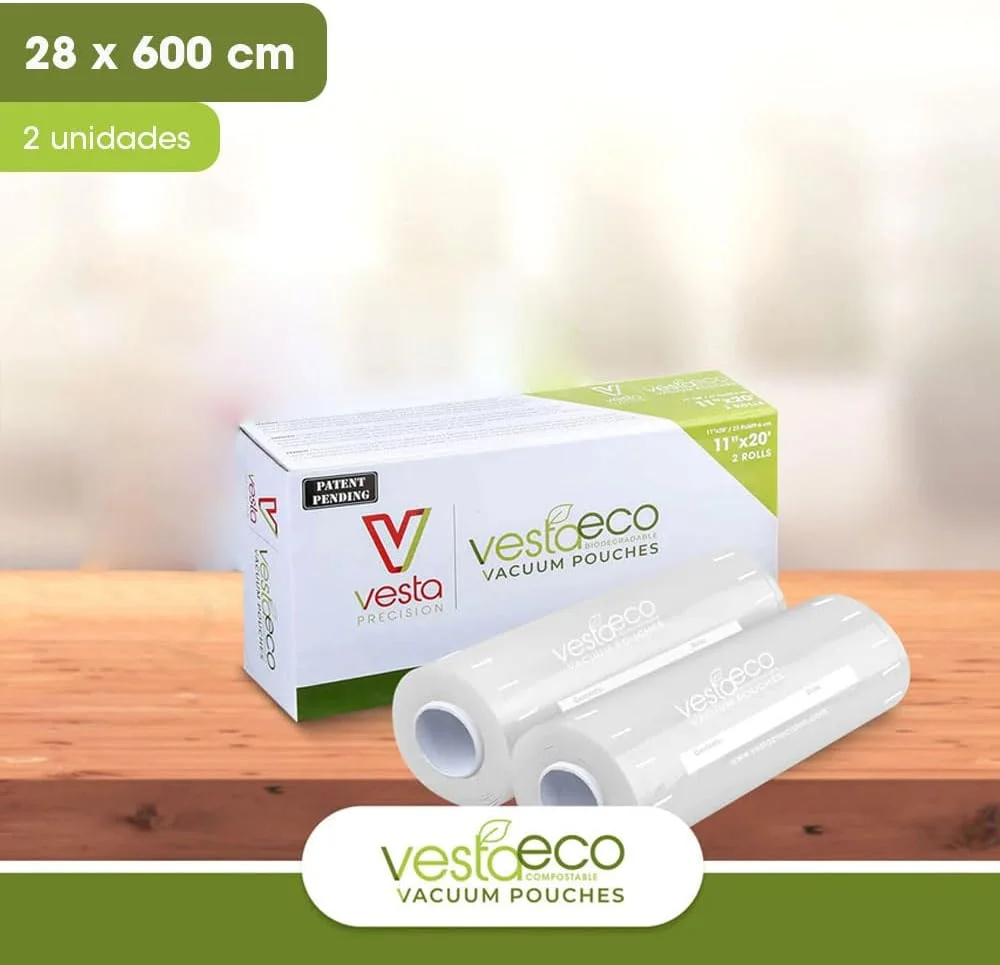 رول کیسه های وکیوم سیلر زیست تخریب پذیر VestaEco | بسته 2 عددی 11x20 | دارای گواهینامه OK Compost | در انتظار ثبت اختراع | عالی برای نگهداری مواد غذایی یا سو وید | محافظ پایدار محیط زیست | رول کیسه های وکیوم سیلر زیست تخریب پذیر VestaEco | بسته 2 عددی 11x20 | دارای گواهینامه OK Compost | در انتظار ثبت اختراع | عالی برای نگهداری مواد غذایی یا سو وید | محافظ پایدار محیط زیست |