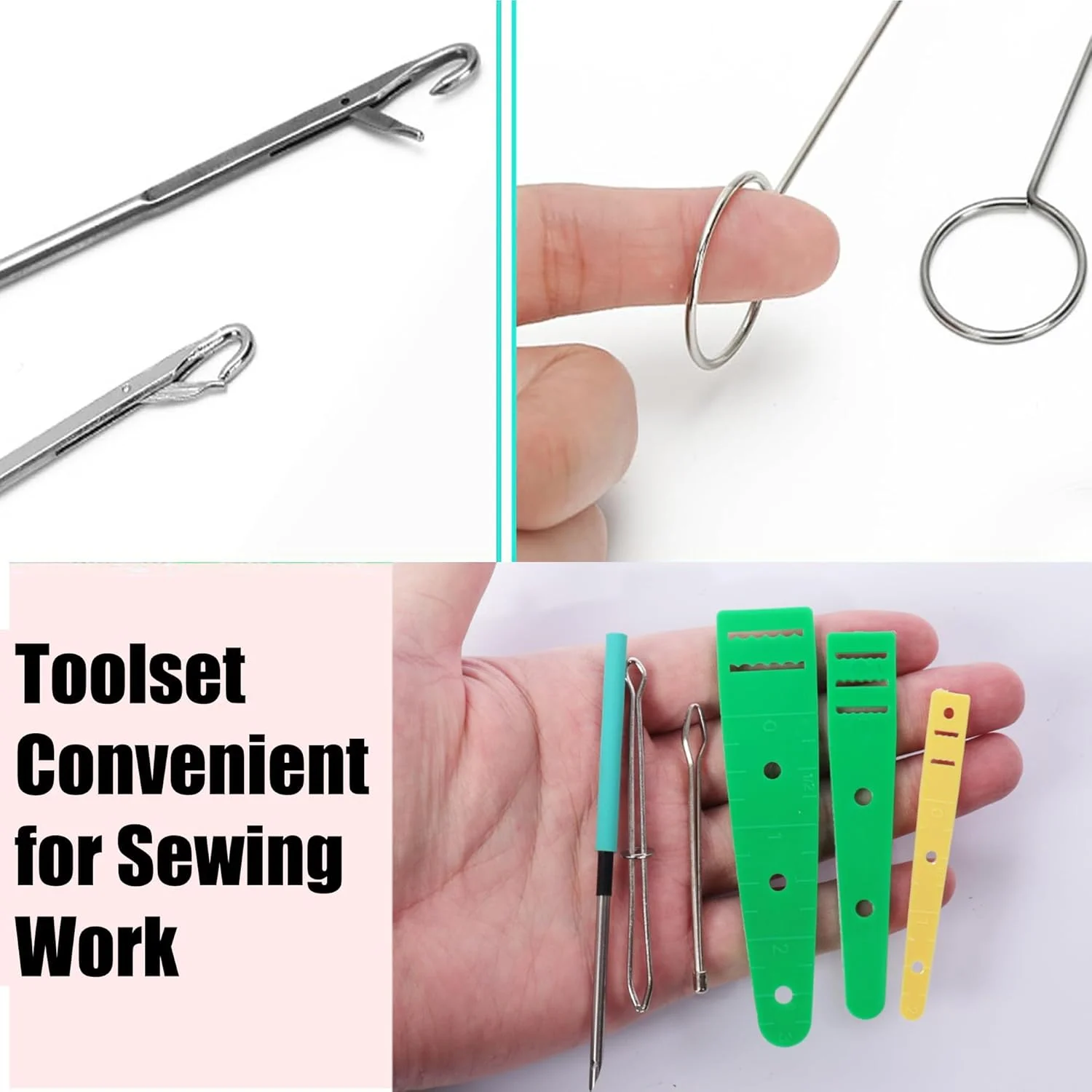 ابزار نخ کش بند ناف، 12 عدد ابزار نخ کش بند ناف حلقه ای، ابزار نخ کش بند ناف برای شلوار و کت، بند ناف برای هودی و ژاکت، سوزن نخ کن برای خیاطی دستی ابزار نخ کش بند ناف، 12 عدد ابزار نخ کش بند ناف حلقه ای، ابزار نخ کش بند ناف برای شلوار و کت، بند ناف برای هودی و ژاکت، سوزن نخ کن برای خیاطی دستی