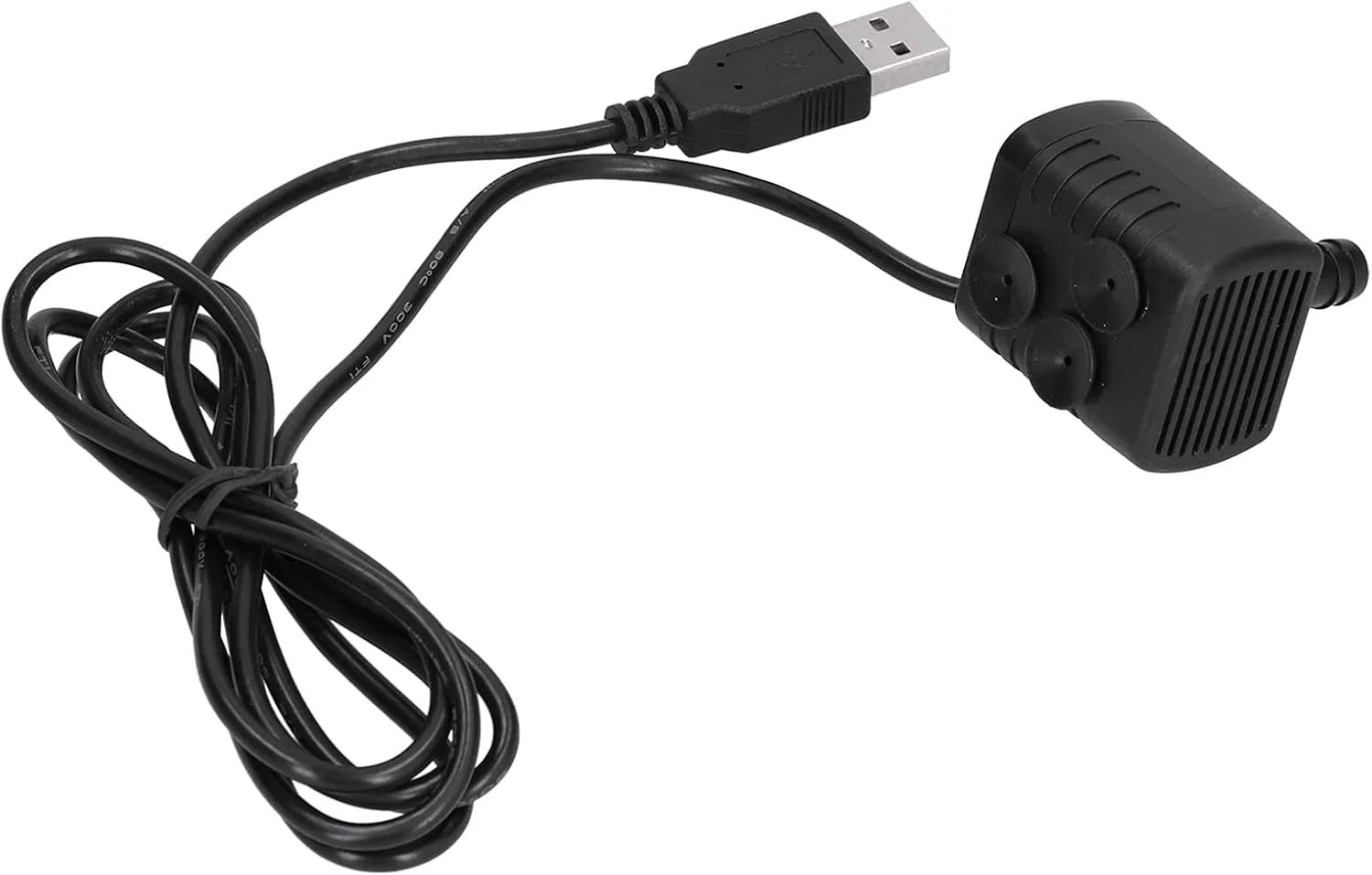 پمپ آب بدون جاروبک DC ViaGasaFamido، پمپ مینی غوطه ور با دوشاخه USB مدل 0508، هد 80 سانتی متری ABS با فنجان مکش برای خشکی و آب