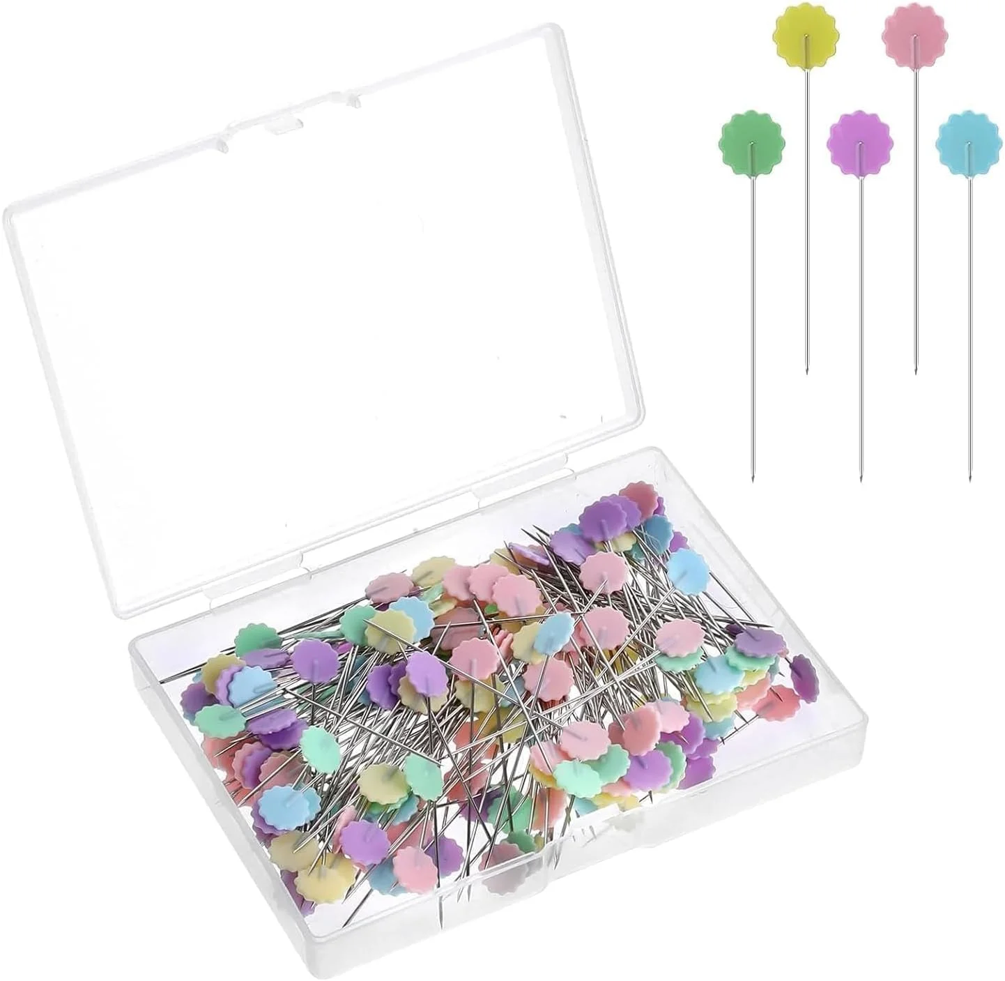 200 عدد سوزن ته گرد گلدار تخت برای لحاف دوزی، خیاطی، ساخت زیورآلات و تزئینات 200 عدد سوزن ته گرد گلدار تخت برای لحاف دوزی، خیاطی، ساخت زیورآلات و تزئینات