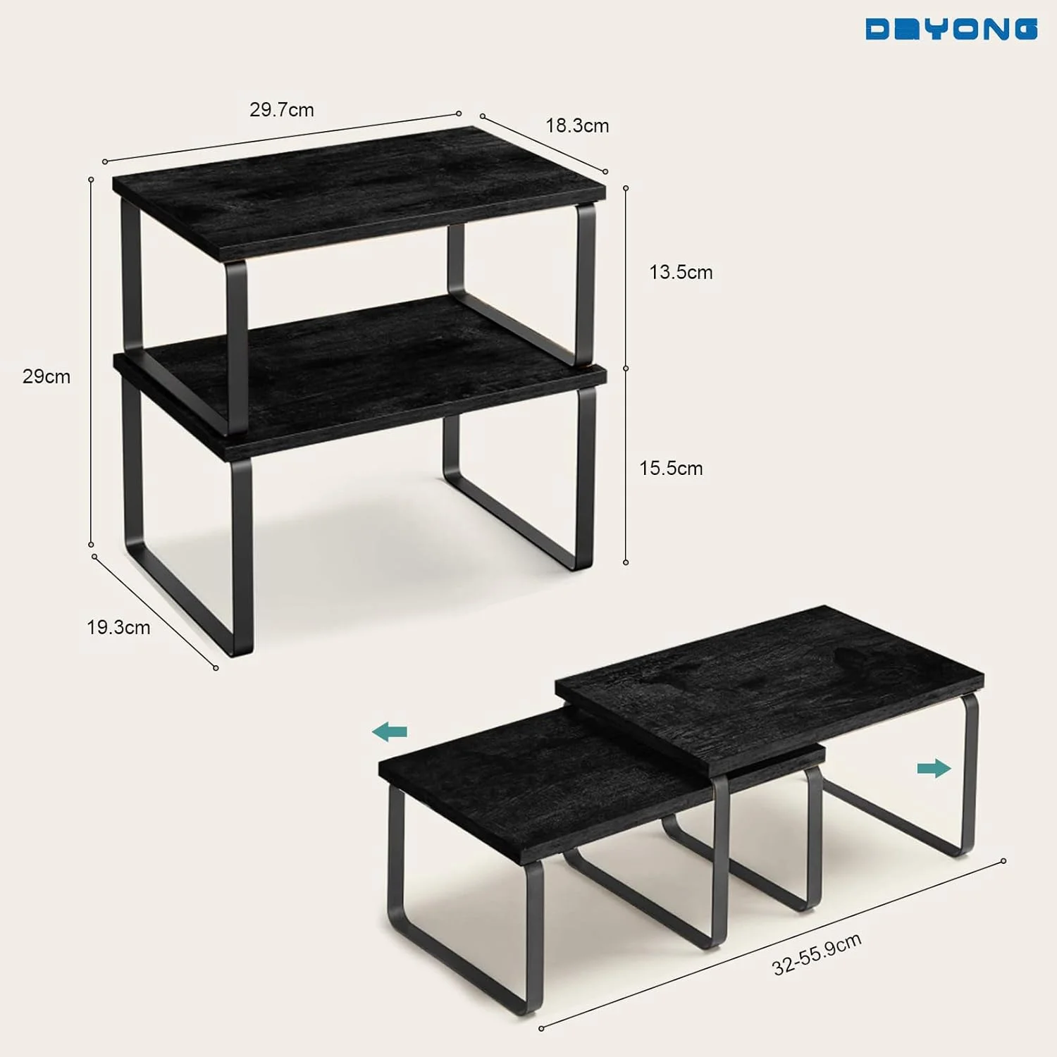 قفسه ذخیره سازی کابینت چند منظوره DAYONG، مجموعه 4 عددی قفسه سازمان دهنده کابینت آشپزخانه، قفسه ادویه جات قابل گسترش، قفسه های ذخیره سازی چوبی چند منظوره برای آشپزخانه، دفتر، حمام (مشکی) قفسه ذخیره سازی کابینت چند منظوره DAYONG، مجموعه 4 عددی قفسه سازمان دهنده کابینت آشپزخانه، قفسه ادویه جات قابل گسترش، قفسه های ذخیره سازی چوبی چند منظوره برای آشپزخانه، دفتر، حمام (مشکی)