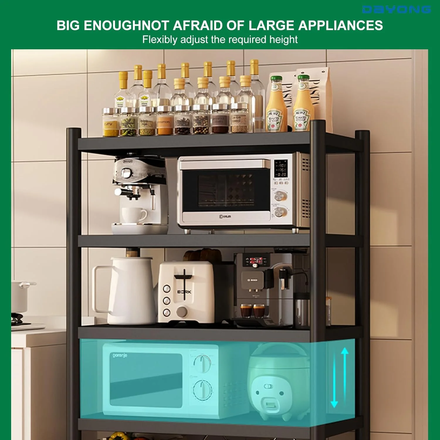 قفسه مایکروویو DAYONG، قفسه نانوایی آشپزخانه 5 طبقه، قفسه ذخیره سازی آشپزخانه سنگین با چرخ های غلتکی، کابینت سازمان دهنده چرخ دستی ذخیره سازی برای آشپزخانه اتاق خواب اتاق نشیمن انبار دفتر قفسه مایکروویو DAYONG، قفسه نانوایی آشپزخانه 5 طبقه، قفسه ذخیره سازی آشپزخانه سنگین با چرخ های غلتکی، کابینت سازمان دهنده چرخ دستی ذخیره سازی برای آشپزخانه اتاق خواب اتاق نشیمن انبار دفتر