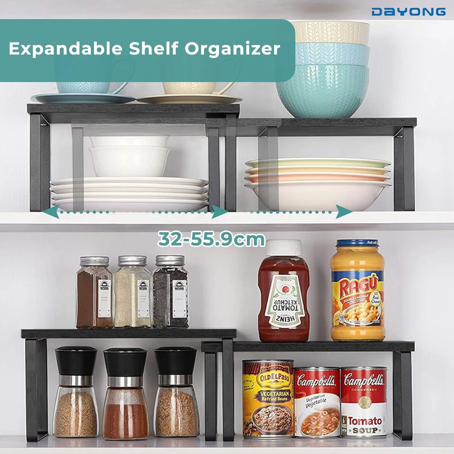 قفسه ذخیره سازی کابینت چند منظوره DAYONG، مجموعه 4 عددی قفسه سازمان دهنده کابینت آشپزخانه، قفسه ادویه جات قابل گسترش، قفسه های ذخیره سازی چوبی چند منظوره برای آشپزخانه، دفتر، حمام (مشکی) قفسه ذخیره سازی کابینت چند منظوره DAYONG، مجموعه 4 عددی قفسه سازمان دهنده کابینت آشپزخانه، قفسه ادویه جات قابل گسترش، قفسه های ذخیره سازی چوبی چند منظوره برای آشپزخانه، دفتر، حمام (مشکی)