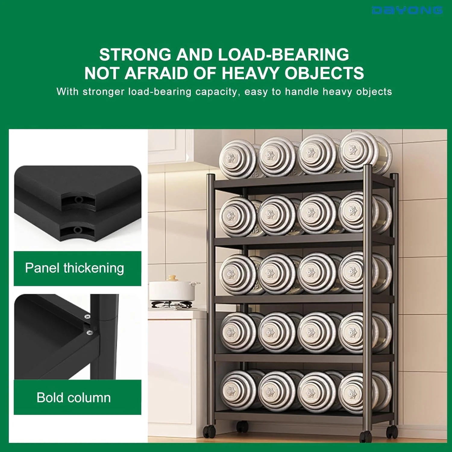 قفسه مایکروویو DAYONG، قفسه نانوایی آشپزخانه 5 طبقه، قفسه ذخیره سازی آشپزخانه سنگین با چرخ های غلتکی، کابینت سازمان دهنده چرخ دستی ذخیره سازی برای آشپزخانه اتاق خواب اتاق نشیمن انبار دفتر قفسه مایکروویو DAYONG، قفسه نانوایی آشپزخانه 5 طبقه، قفسه ذخیره سازی آشپزخانه سنگین با چرخ های غلتکی، کابینت سازمان دهنده چرخ دستی ذخیره سازی برای آشپزخانه اتاق خواب اتاق نشیمن انبار دفتر