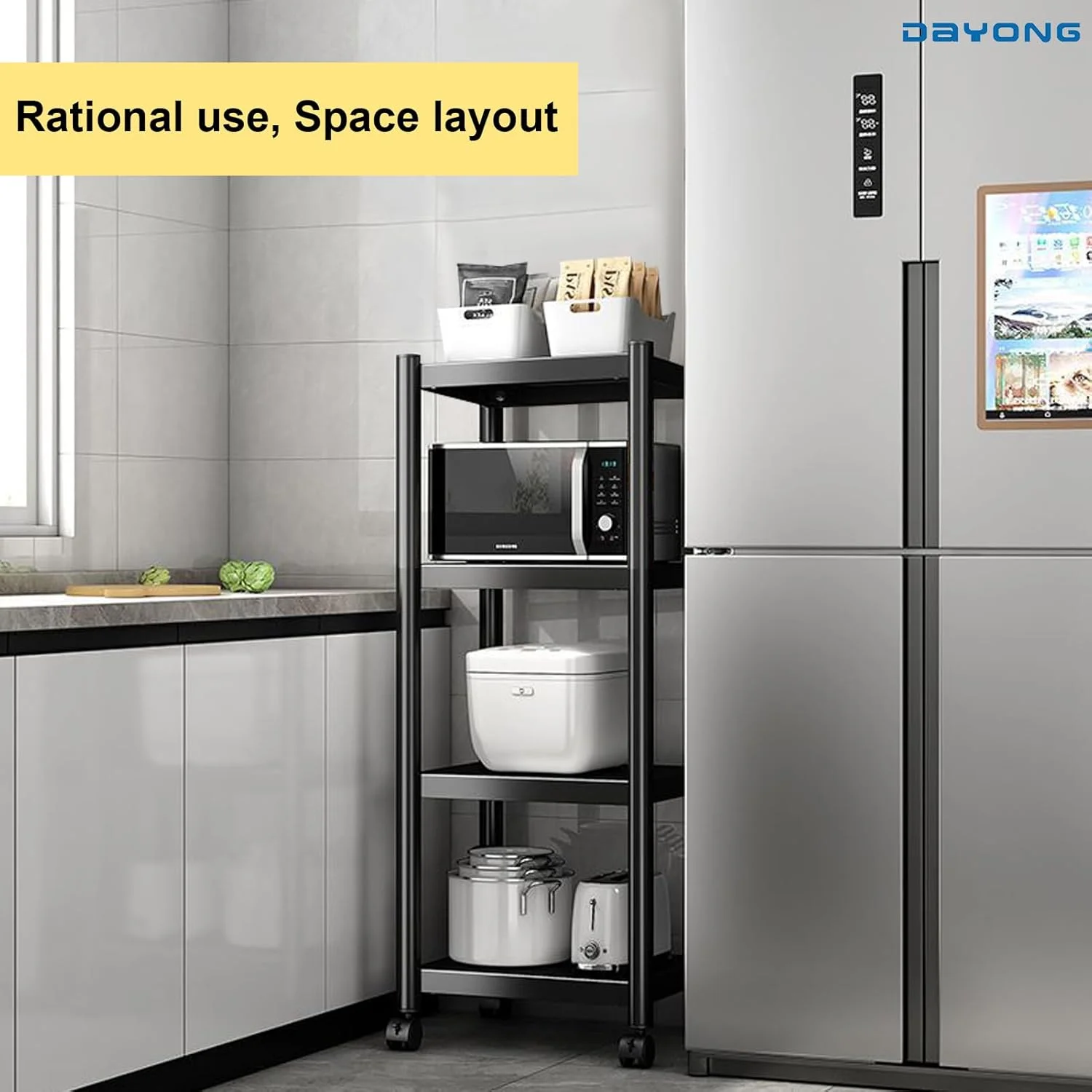 قفسه آشپزخانه 4 طبقه DAYONG، قفسه نانوایی سنگین، استند فر مایکروویو، قفسه های فلزی قابل تنظیم، قفسه کاربردی برای آشپزخانه، گاراژ، دفتر، رختشویخانه، انبار (4 طبقه) قفسه آشپزخانه 4 طبقه DAYONG، قفسه نانوایی سنگین، استند فر مایکروویو، قفسه های فلزی قابل تنظیم، قفسه کاربردی برای آشپزخانه، گاراژ، دفتر، رختشویخانه، انبار (4 طبقه)