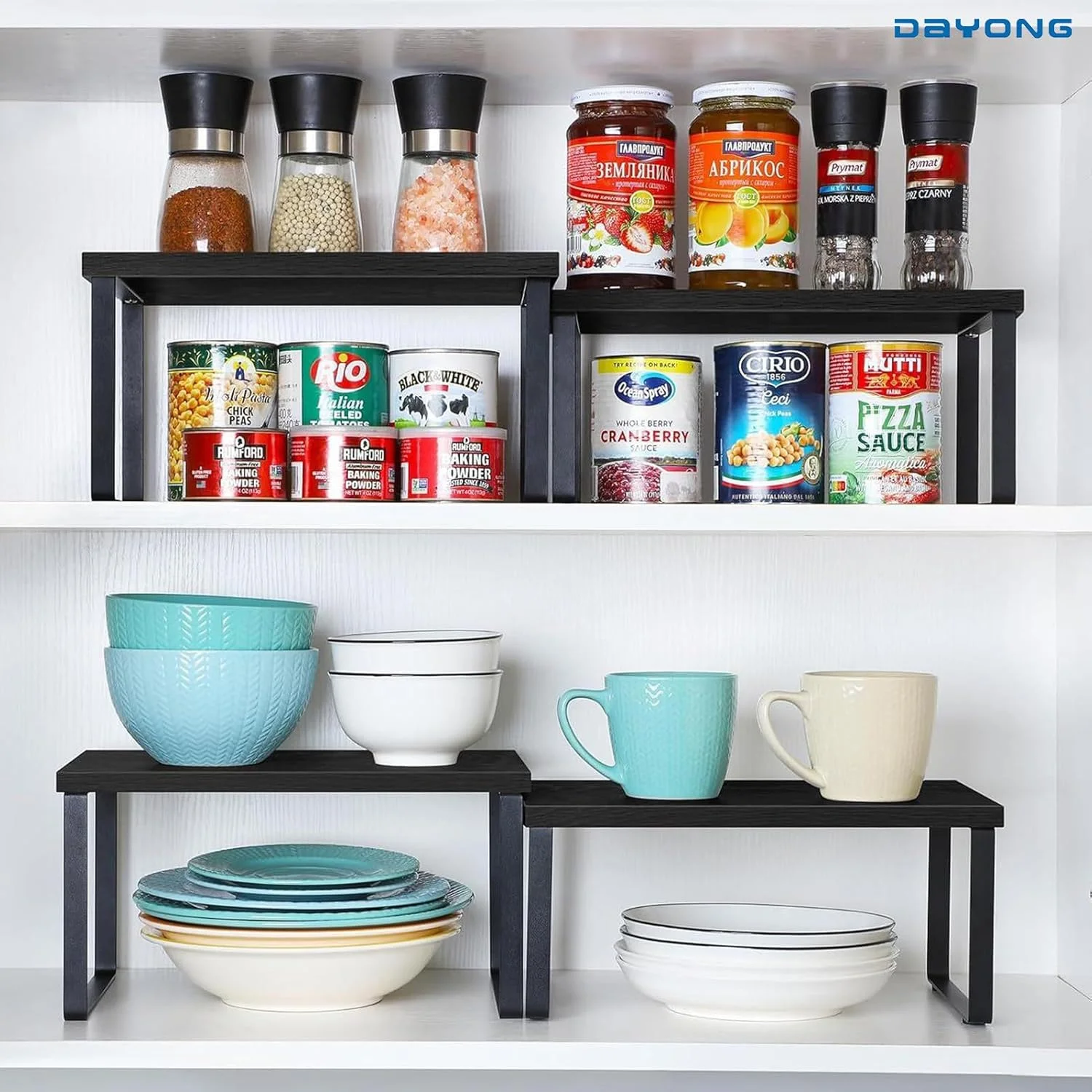 قفسه ذخیره سازی کابینت چند منظوره DAYONG، مجموعه 4 عددی قفسه سازمان دهنده کابینت آشپزخانه، قفسه ادویه جات قابل گسترش، قفسه های ذخیره سازی چوبی چند منظوره برای آشپزخانه، دفتر، حمام (مشکی) قفسه ذخیره سازی کابینت چند منظوره DAYONG، مجموعه 4 عددی قفسه سازمان دهنده کابینت آشپزخانه، قفسه ادویه جات قابل گسترش، قفسه های ذخیره سازی چوبی چند منظوره برای آشپزخانه، دفتر، حمام (مشکی)