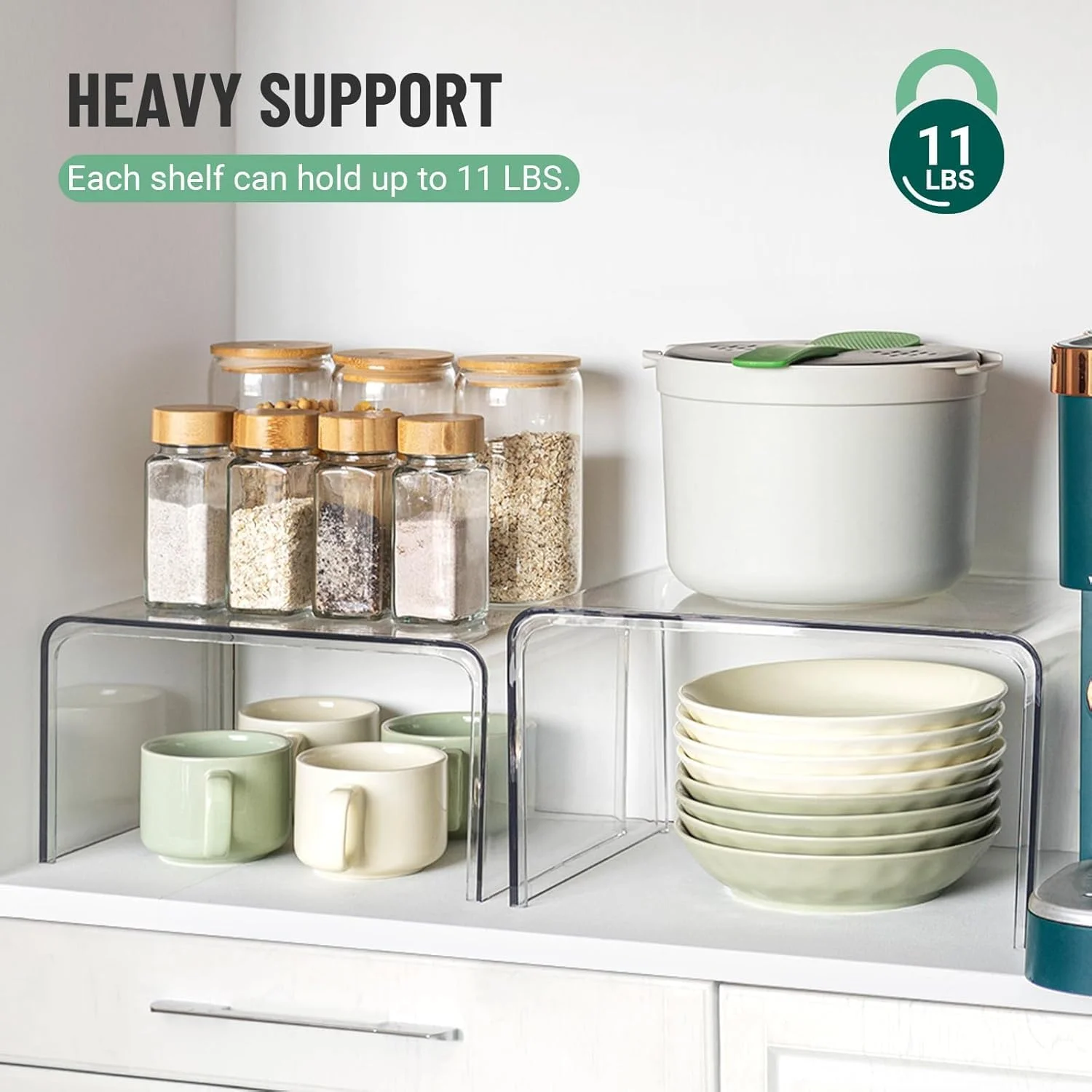 هوم حروف® قفسه نظم دهنده کابینت اکرلیک شفاف – ست 4 عددی، قفسه های ذخیره سازی آشپزخانه بادوام و قابل انباشت برای فنجان، بشقاب، انبار و میزهای پیشخوان، SL293 هوم حروف® قفسه نظم دهنده کابینت اکرلیک شفاف – ست 4 عددی، قفسه های ذخیره سازی آشپزخانه بادوام و قابل انباشت برای فنجان، بشقاب، انبار و میزهای پیشخوان، SL293