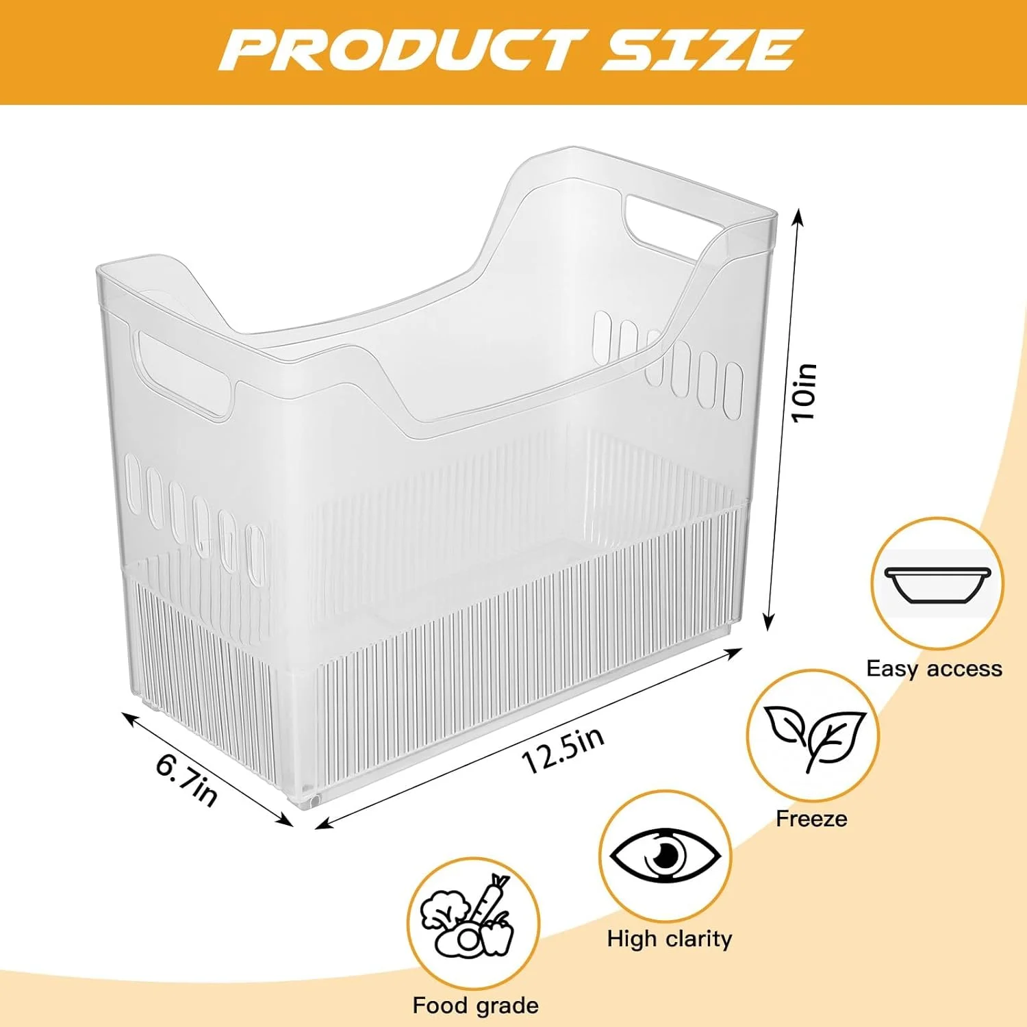 ظروف سازمان دهنده فریزر NALACAL، 2 عدد، با چرخ، ظروف سازمان دهنده پلاستیکی باریک و بلند، سازمان دهنده آشپزخانه و انبار، ظروف نگهداری تنقلات مناسب برای یخچال اداری (25.5 x 31.7 x 17 سانتی متر) ظروف سازمان دهنده فریزر NALACAL، 2 عدد، با چرخ، ظروف سازمان دهنده پلاستیکی باریک و بلند، سازمان دهنده آشپزخانه و انبار، ظروف نگهداری تنقلات مناسب برای یخچال اداری (25.5 x 31.7 x 17 سانتی متر)