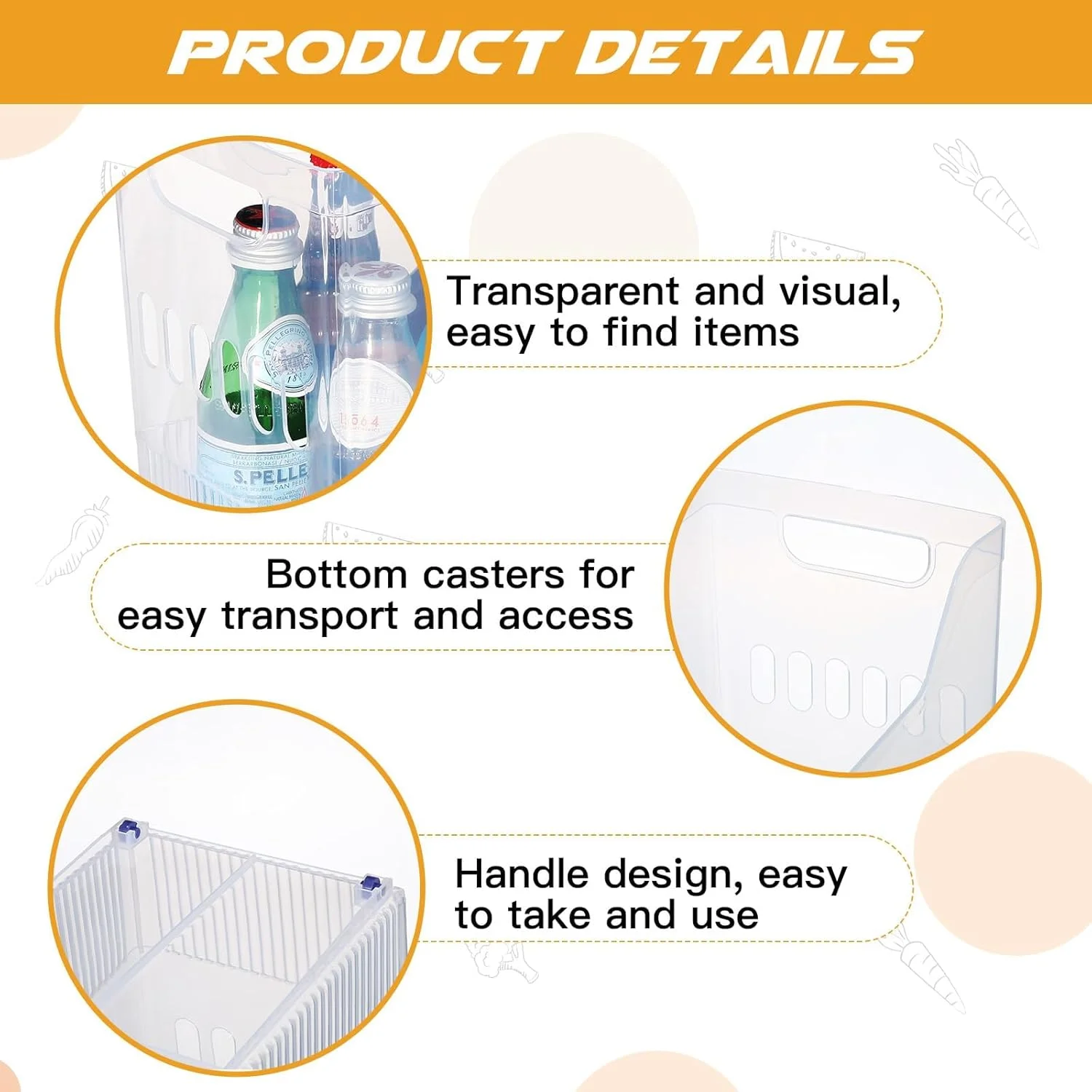 ظروف سازمان دهنده فریزر NALACAL، 2 عدد، با چرخ، ظروف سازمان دهنده پلاستیکی باریک و بلند، سازمان دهنده آشپزخانه و انبار، ظروف نگهداری تنقلات مناسب برای یخچال اداری (25.5 x 31.7 x 17 سانتی متر) ظروف سازمان دهنده فریزر NALACAL، 2 عدد، با چرخ، ظروف سازمان دهنده پلاستیکی باریک و بلند، سازمان دهنده آشپزخانه و انبار، ظروف نگهداری تنقلات مناسب برای یخچال اداری (25.5 x 31.7 x 17 سانتی متر)
