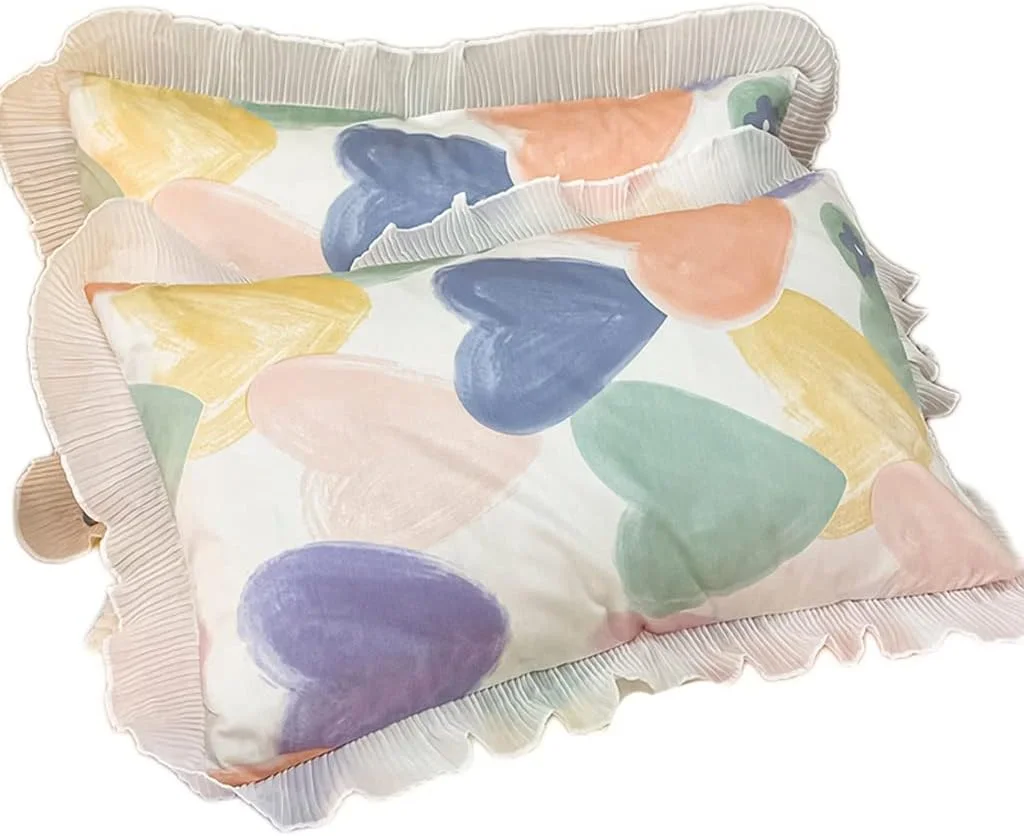 ZXM 100% Cotton Pillowcase Pure Cotton Adult Household Pillowcase Single Double Men's Pillow Core Cover 48x74cm A Pair Of 2 (Color : C)