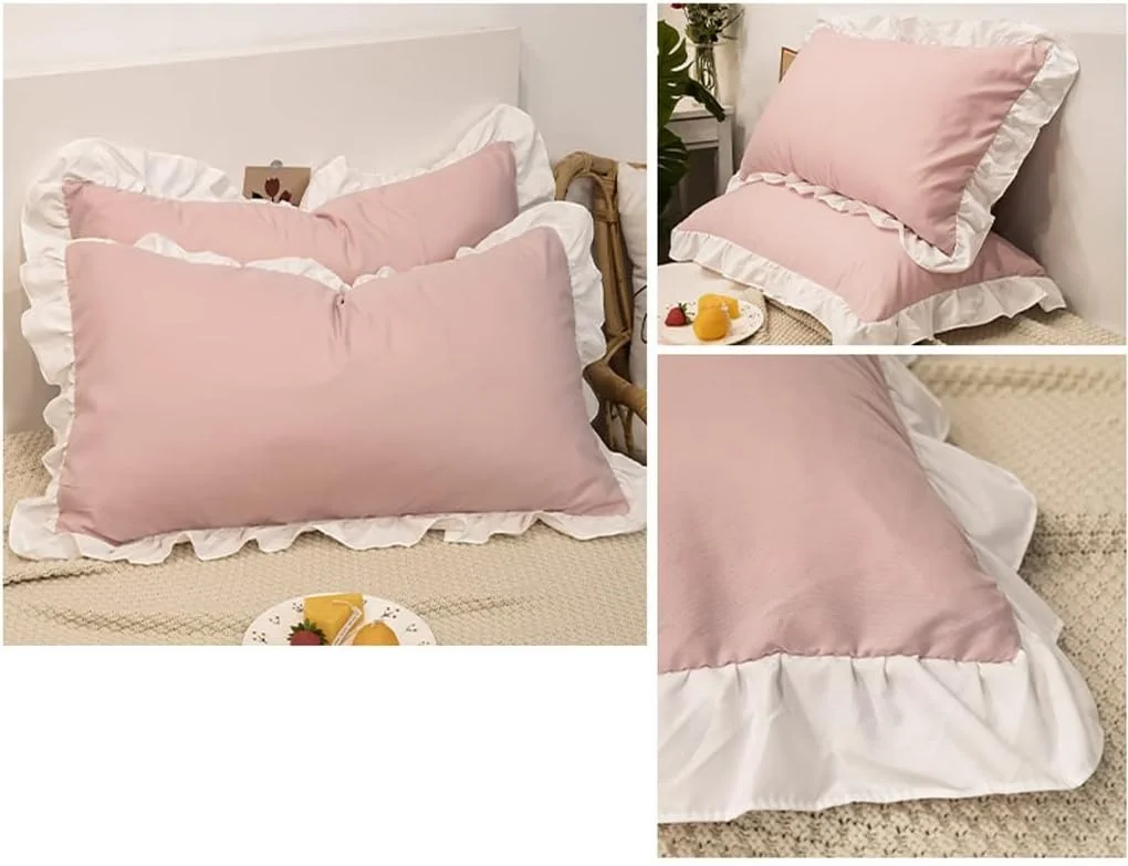 ZXM Pillowcases A Pair Of Household Lace Pillowcases Outside A Single Pillow Core Inner Sleeve 48X74cm (Color : Pink) ZXM Pillowcases A Pair Of Household Lace Pillowcases Outside A Single Pillow Core Inner Sleeve 48X74cm (Color : Pink)