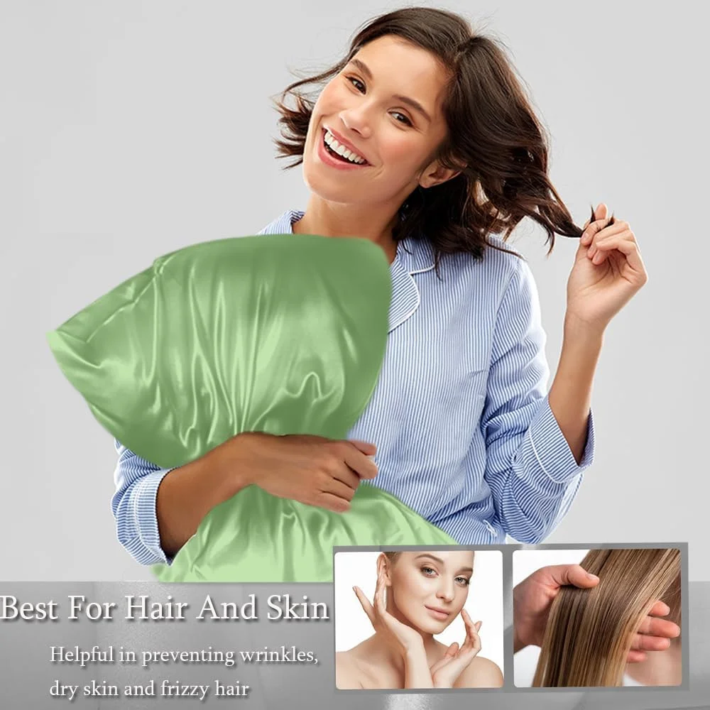 روبالشی ساتن ابریشمی Zozojo، روبالشی نرم برای موهای فر و پوست، مشابه روکش های خنک کننده ابریشمی با بستن پاکتی، ست دوتایی برای ست کردن دکوراسیون اتاق شما، (50 در 75 سانتی متر)، نعنایی روبالشی ساتن ابریشمی Zozojo، روبالشی نرم برای موهای فر و پوست، مشابه روکش های خنک کننده ابریشمی با بستن پاکتی، ست دوتایی برای ست کردن دکوراسیون اتاق شما، (50 در 75 سانتی متر)، نعنایی