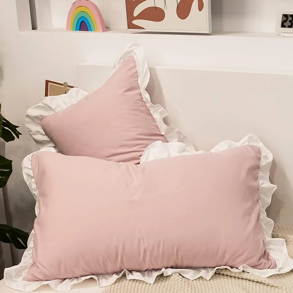 ZXM Pillowcases A Pair Of Household Lace Pillowcases Outside A Single Pillow Core Inner Sleeve 48X74cm (Color : Pink) ZXM Pillowcases A Pair Of Household Lace Pillowcases Outside A Single Pillow Core Inner Sleeve 48X74cm (Color : Pink)