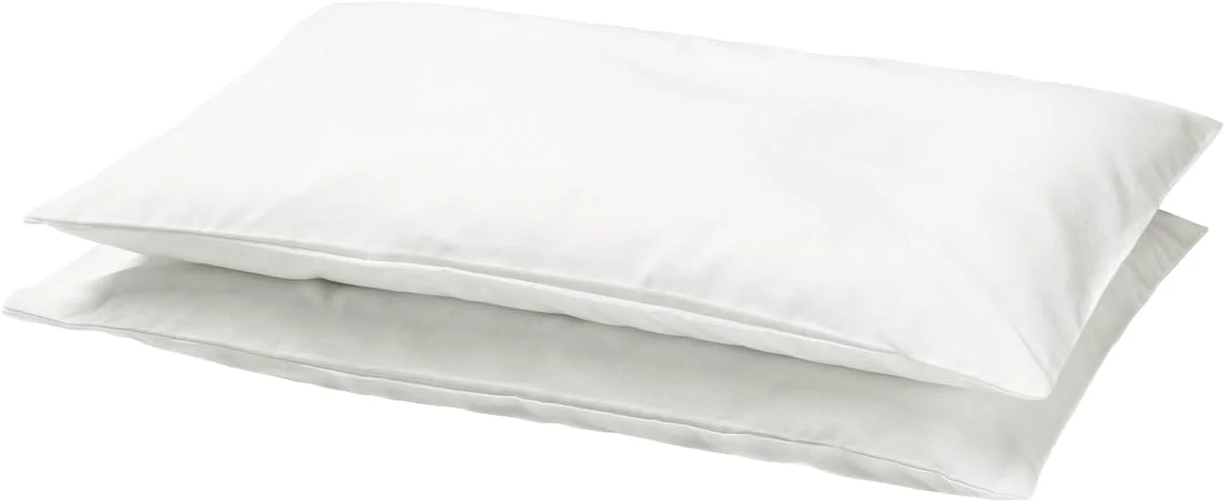 IKEA LEN - روبالشتی برای تخت نوزاد، سفید / 2 عدد - 35x55 سانتی متر