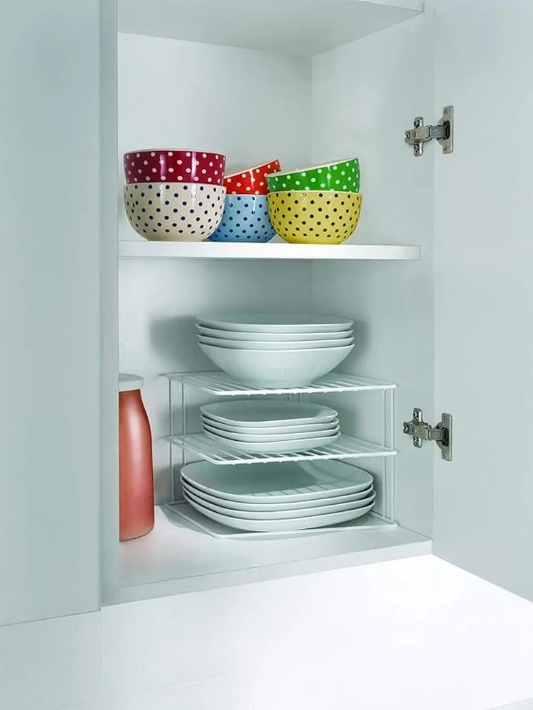 قفسه کنج متال تکس مدل Silos - سازمان دهنده 2 طبقه بشقاب و کاسه - درج کابینت گوشه ای صرفه جویی در فضا - سیم روکش دار محکم، ساخت ایتالیا قفسه کنج متال تکس مدل Silos - سازمان دهنده 2 طبقه بشقاب و کاسه - درج کابینت گوشه ای صرفه جویی در فضا - سیم روکش دار محکم، ساخت ایتالیا