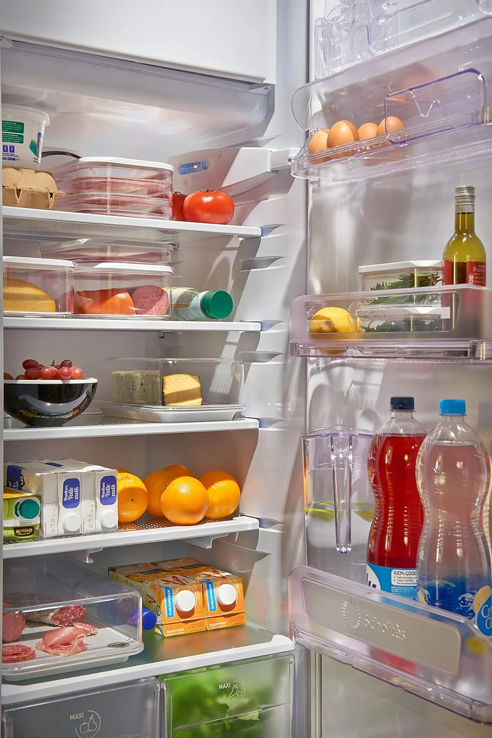 مِپال - محفظه نگهداری پنیر برای یخچال مدل Modula - جعبه نگهداری 2800 میلی لیتری با درب برای برش ها و تکه های پنیر - نگهداری پنیر در یخچال با تخته برش جداشدنی - سازمان دهنده آشپزخانه و یخچال