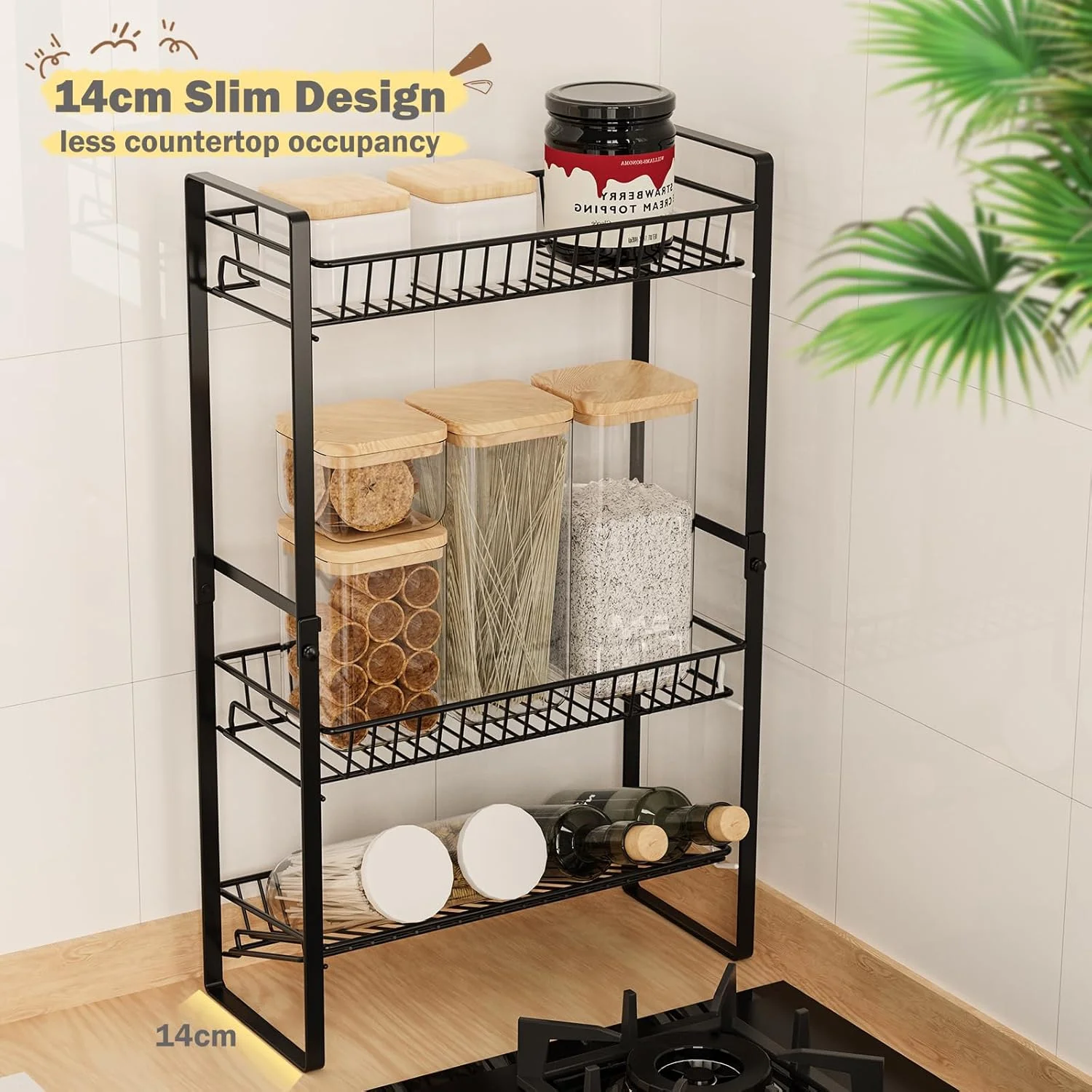 جا ادویه ای 3 طبقه باریک، قفسه نگهداری چاشنی، سازمان دهنده ادویه آشپزخانه، قفسه نگهداری حمام و سرویس بهداشتی برای مراقبت از پوست جا ادویه ای 3 طبقه باریک، قفسه نگهداری چاشنی، سازمان دهنده ادویه آشپزخانه، قفسه نگهداری حمام و سرویس بهداشتی برای مراقبت از پوست