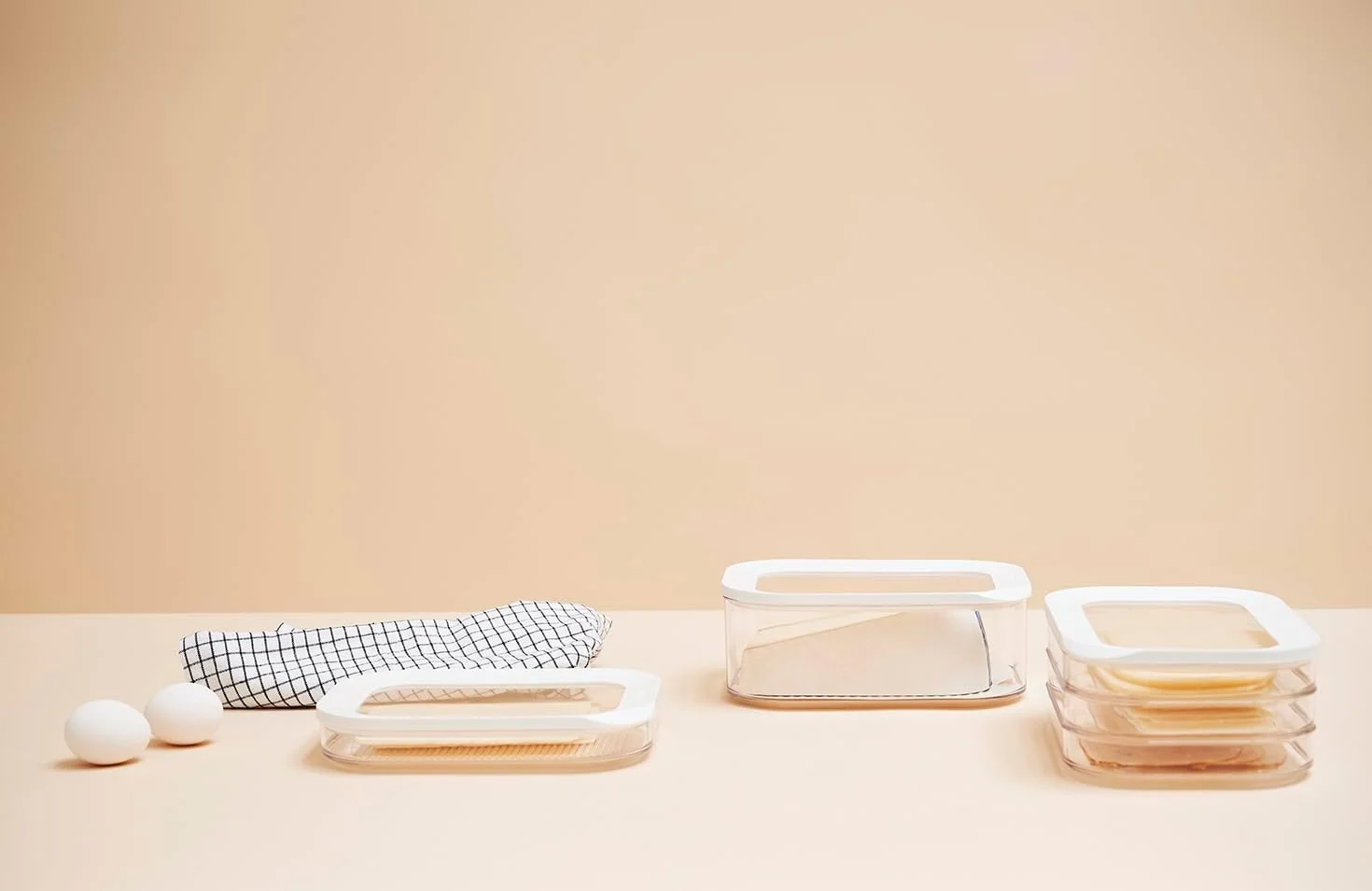 مِپال - محفظه نگهداری پنیر برای یخچال مدل Modula - جعبه نگهداری 2800 میلی لیتری با درب برای برش ها و تکه های پنیر - نگهداری پنیر در یخچال با تخته برش جداشدنی - سازمان دهنده آشپزخانه و یخچال