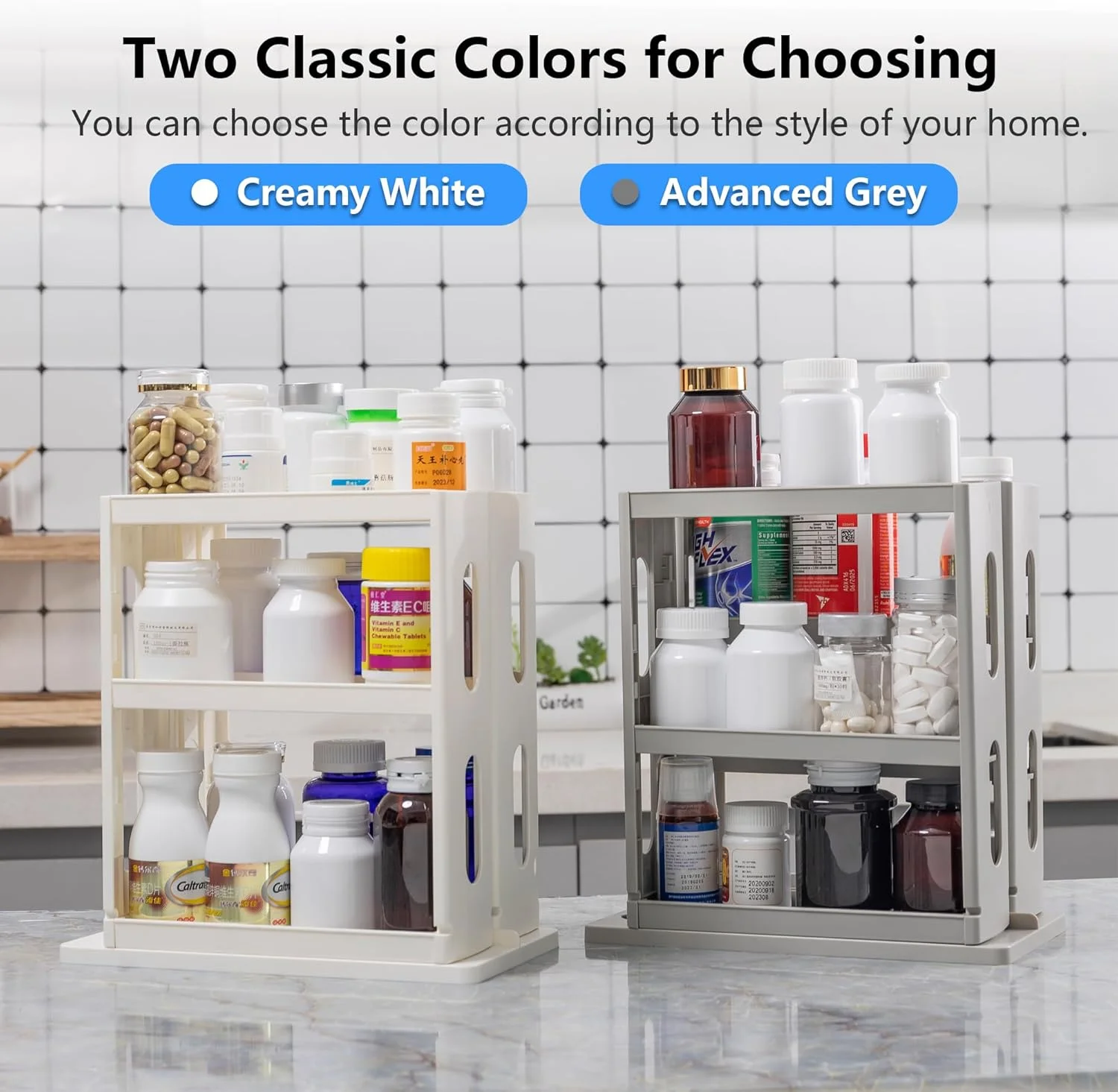 سازمان دهنده دارو Dutiplus، قفسه سه طبقه، قفسه نگهداری کابینت برای نگهداری ویتامین ها، مکمل ها و لوازم آرایشی، 27.5 سانتی متر ارتفاع × 14.8 سانتی متر عرض × 26.5 سانتی متر عمق (سفید کرمی) سازمان دهنده دارو Dutiplus، قفسه سه طبقه، قفسه نگهداری کابینت برای نگهداری ویتامین ها، مکمل ها و لوازم آرایشی، 27.5 سانتی متر ارتفاع × 14.8 سانتی متر عرض × 26.5 سانتی متر عمق (سفید کرمی)