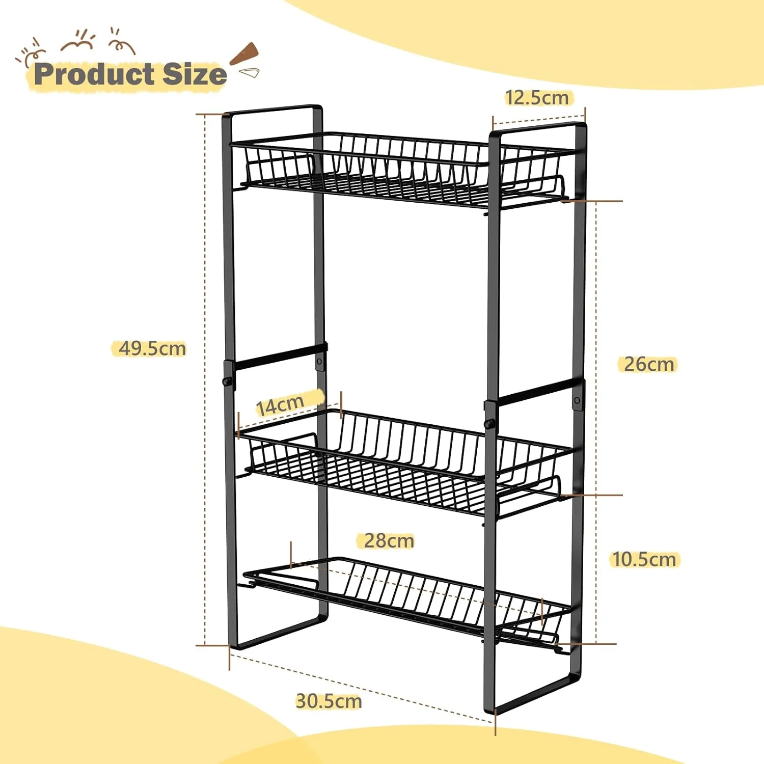جا ادویه ای 3 طبقه باریک، قفسه نگهداری چاشنی، سازمان دهنده ادویه آشپزخانه، قفسه نگهداری حمام و سرویس بهداشتی برای مراقبت از پوست جا ادویه ای 3 طبقه باریک، قفسه نگهداری چاشنی، سازمان دهنده ادویه آشپزخانه، قفسه نگهداری حمام و سرویس بهداشتی برای مراقبت از پوست