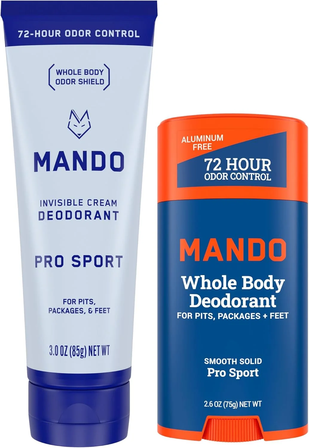 دئودورانت بدن کامل مندو - فرمولاسیون کرمی نامرئی و جامد - کنترل بوی 72 ساعته - فاقد آلومینیوم و جوش شیرین - ایمن برای پوست - بسته کرم 85 گرمی و جامد 74 گرمی - Pro Sport