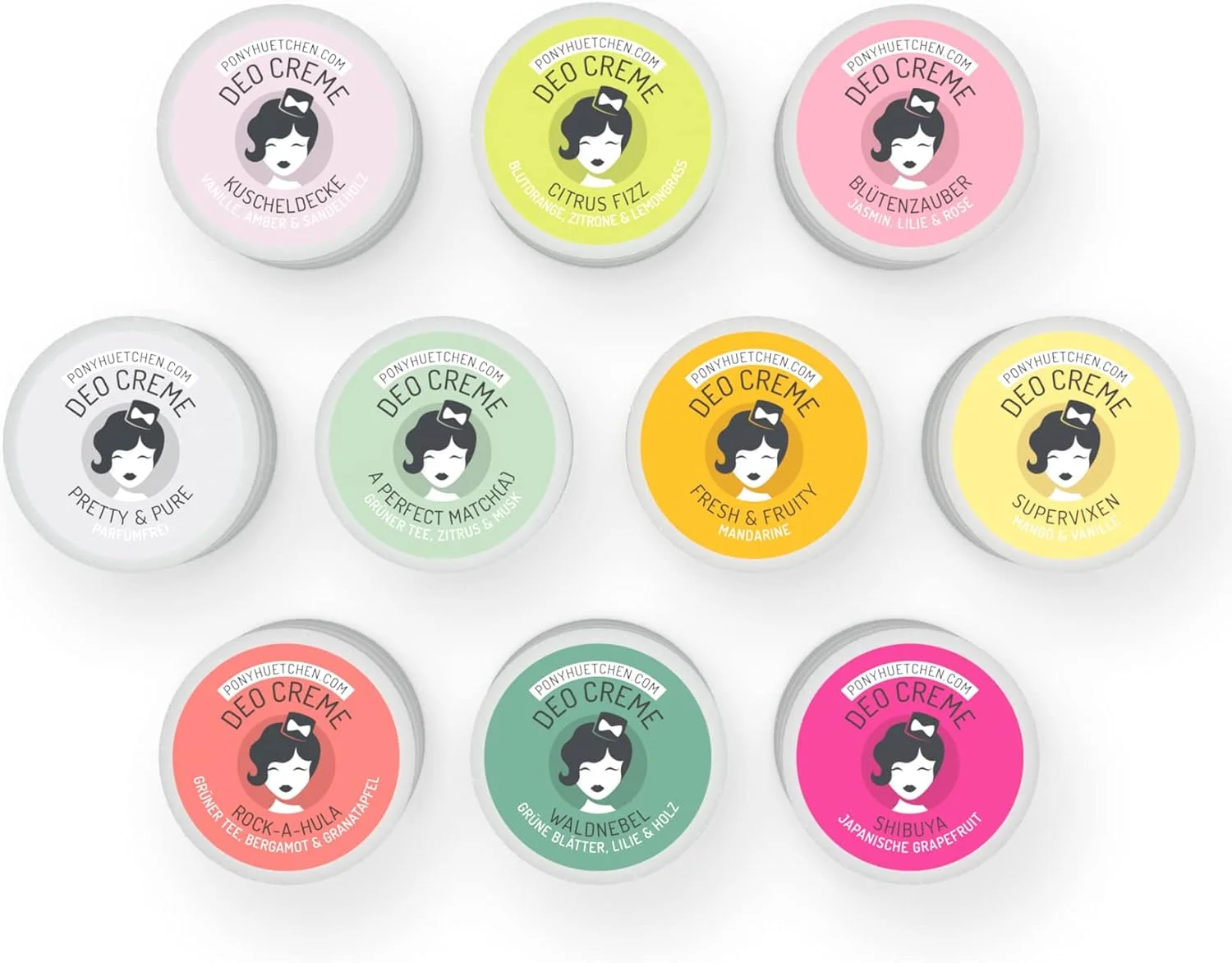 مجموعه کرم دئودورانت مینی دلوکس PonyHütchen با تمام 10 رایحه