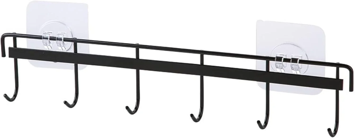 جا قاشقی و ابزار آشپزخانه Sulfar، نصب دیواری | دارای چسب های بدون نیاز به سوراخکاری | نگهدارنده مشکی رنگ | سازمان دهنده دیواری برای آشپزخانه، حمام و کمپر، صرفه جویی در فضا