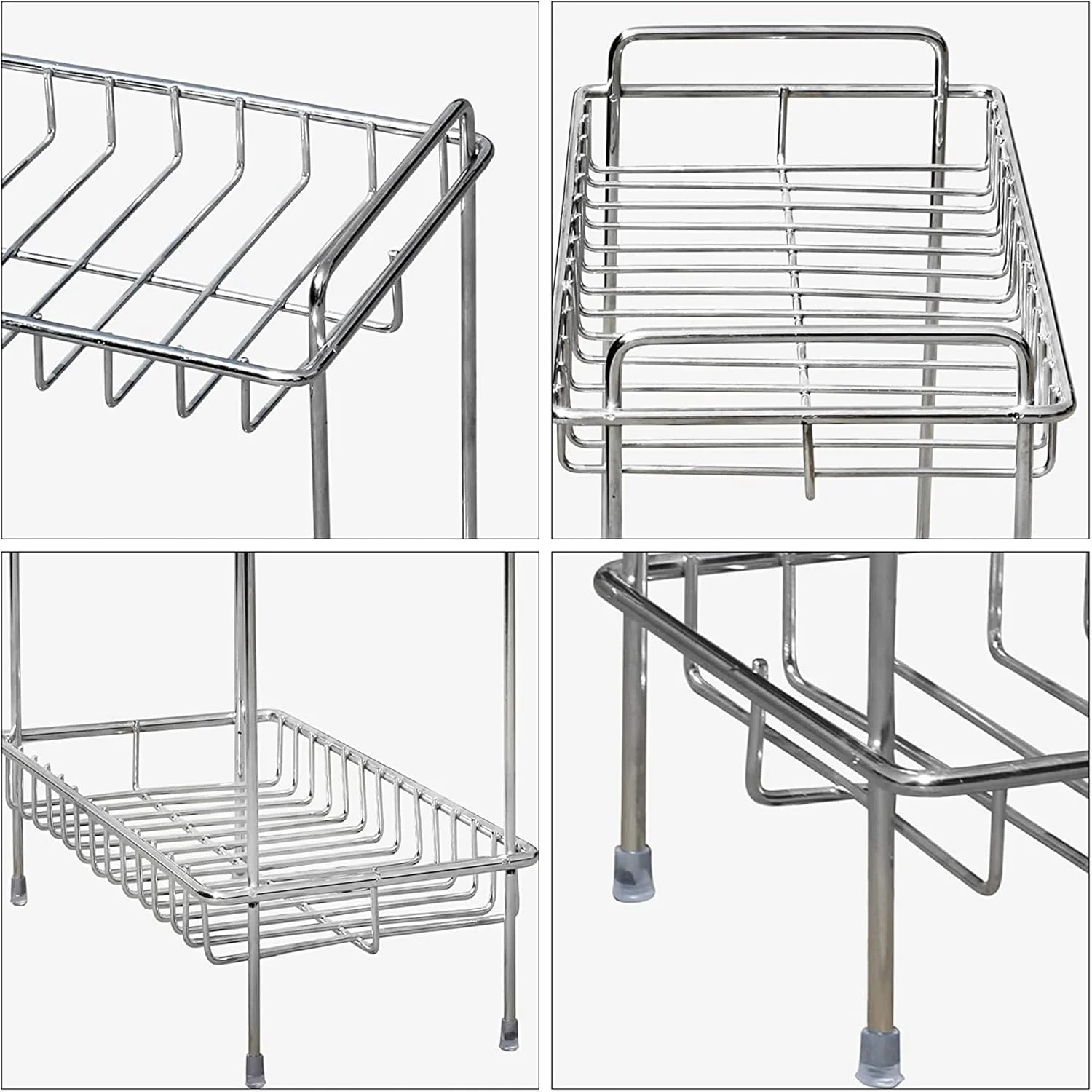 استند آشپزخانه دو طبقه Sulfar | قفسه ادویه چند منظوره | قفسه آشپزخانه استیل ضد زنگ | نگهدارنده ظروف و بطری (نقره ای) استند آشپزخانه دو طبقه Sulfar | قفسه ادویه چند منظوره | قفسه آشپزخانه استیل ضد زنگ | نگهدارنده ظروف و بطری (نقره ای)