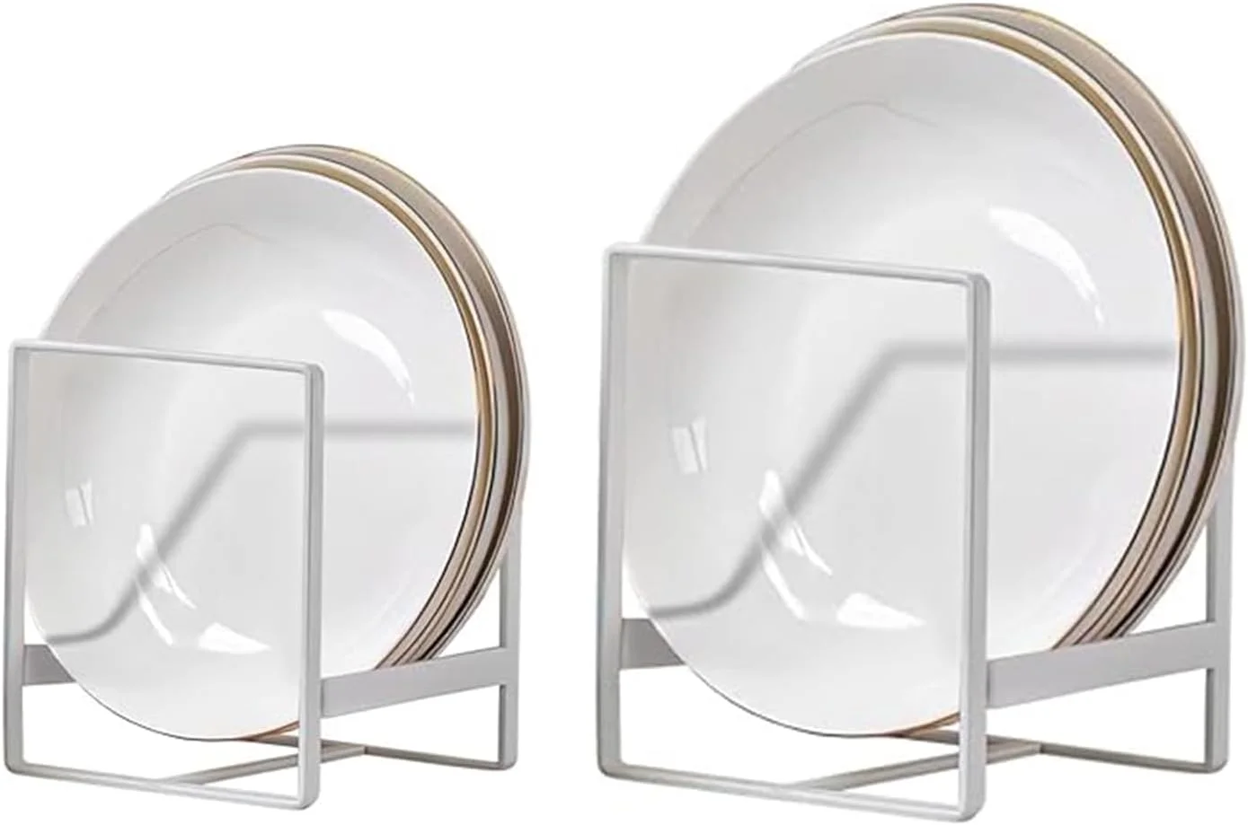 نگهدارنده و ارگانایزر ظروف و بشقاب، استند فلزی قوی برای کابینت آشپزخانه، 2 عدد نگهدارنده و ارگانایزر ظروف و بشقاب، استند فلزی قوی برای کابینت آشپزخانه، 2 عدد