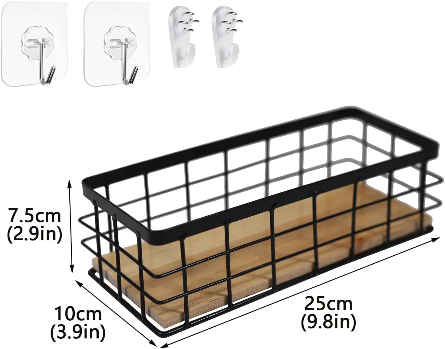 سبد فلزی نظم دهنده، سبد مفتولی فلزی با پایه چوبی جداشدنی، نظم دهنده برای کابینت آشپزخانه، حمام، انبار، گاراژ، اتاق لباسشویی