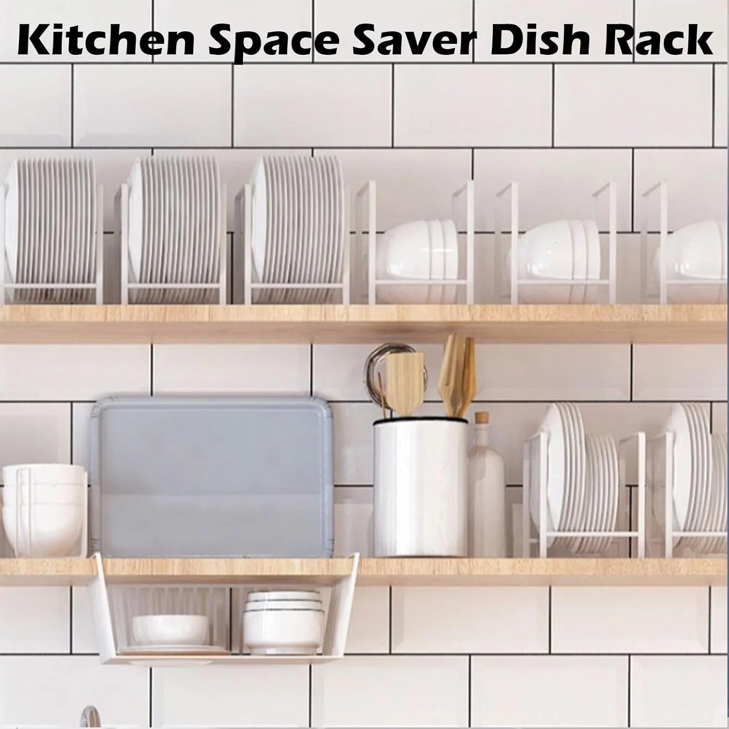 نگهدارنده و ارگانایزر ظروف و بشقاب، استند فلزی قوی برای کابینت آشپزخانه، 2 عدد