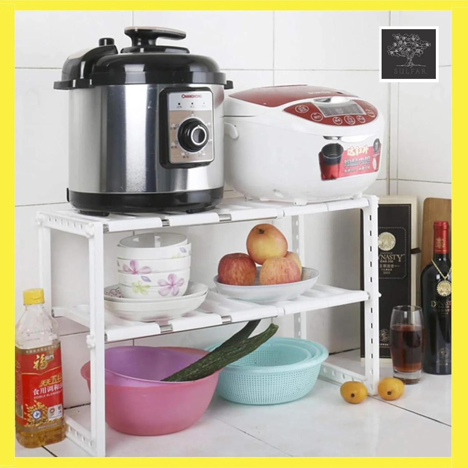 آبچکان دو طبقه قابل تنظیم Sulfar برای سینک ظرفشویی، قفسه نگهدارنده ارگانایزر زیر سینک، ارگانایزر آشپزخانه صرفه جویی در فضا (سفید) (1 عدد) آبچکان دو طبقه قابل تنظیم Sulfar برای سینک ظرفشویی، قفسه نگهدارنده ارگانایزر زیر سینک، ارگانایزر آشپزخانه صرفه جویی در فضا (سفید) (1 عدد)