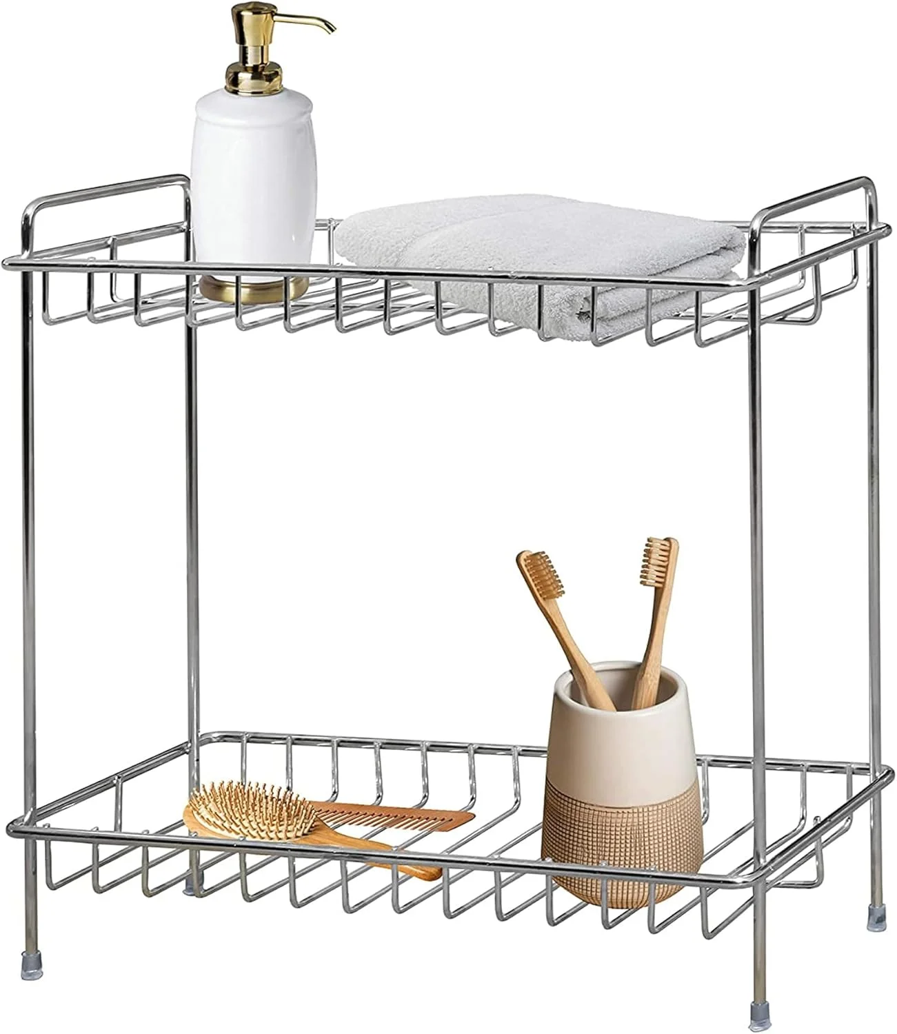 استند آشپزخانه دو طبقه Sulfar | قفسه ادویه چند منظوره | قفسه آشپزخانه استیل ضد زنگ | نگهدارنده ظروف و بطری (نقره ای) استند آشپزخانه دو طبقه Sulfar | قفسه ادویه چند منظوره | قفسه آشپزخانه استیل ضد زنگ | نگهدارنده ظروف و بطری (نقره ای)