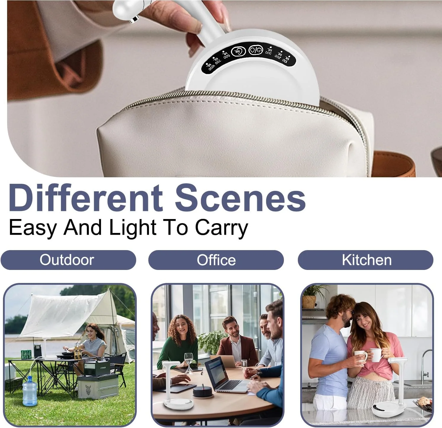 پمپ آب بطری Necomi برای بطری های 2 تا 5 گالن، پمپ آب برقی قابل حمل هوشمند با 6 سطح، دستگاه پخش آب رومیزی، شارژ USB، دستگاه پخش آب اتوماتیک برای دفتر، خانه، کمپینگ (سفید) پمپ آب بطری Necomi برای بطری های 2 تا 5 گالن، پمپ آب برقی قابل حمل هوشمند با 6 سطح، دستگاه پخش آب رومیزی، شارژ USB، دستگاه پخش آب اتوماتیک برای دفتر، خانه، کمپینگ (سفید)