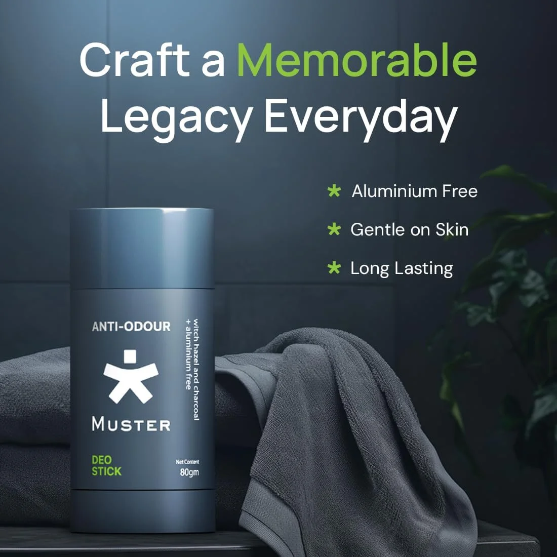 استیک ضد تعریق مردانه ماستر | بدون آلومینیوم | جلوگیری از بوی بدن | بدون الکل | زغال چوب طبیعی و فندق افسونگر | 80 گرم | طراوت ماندگار