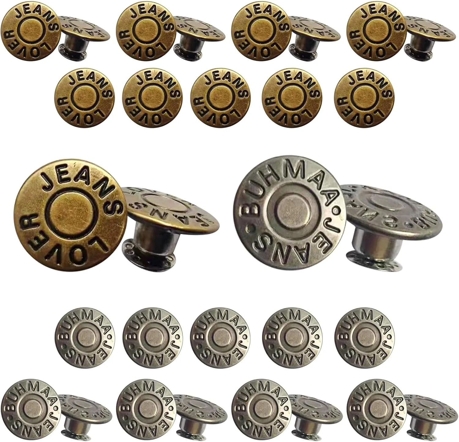 دکمه جایگزین شلوار جین TYXHXTF، بسته 30 عددی، دکمه قابل تنظیم 17 میلی متری برای ژاکت، لباس، دامن جین، صنایع دستی DIY، تعمیر لباس، دکمه های فلزی بدون نیاز به دوخت دکمه جایگزین شلوار جین TYXHXTF، بسته 30 عددی، دکمه قابل تنظیم 17 میلی متری برای ژاکت، لباس، دامن جین، صنایع دستی DIY، تعمیر لباس، دکمه های فلزی بدون نیاز به دوخت