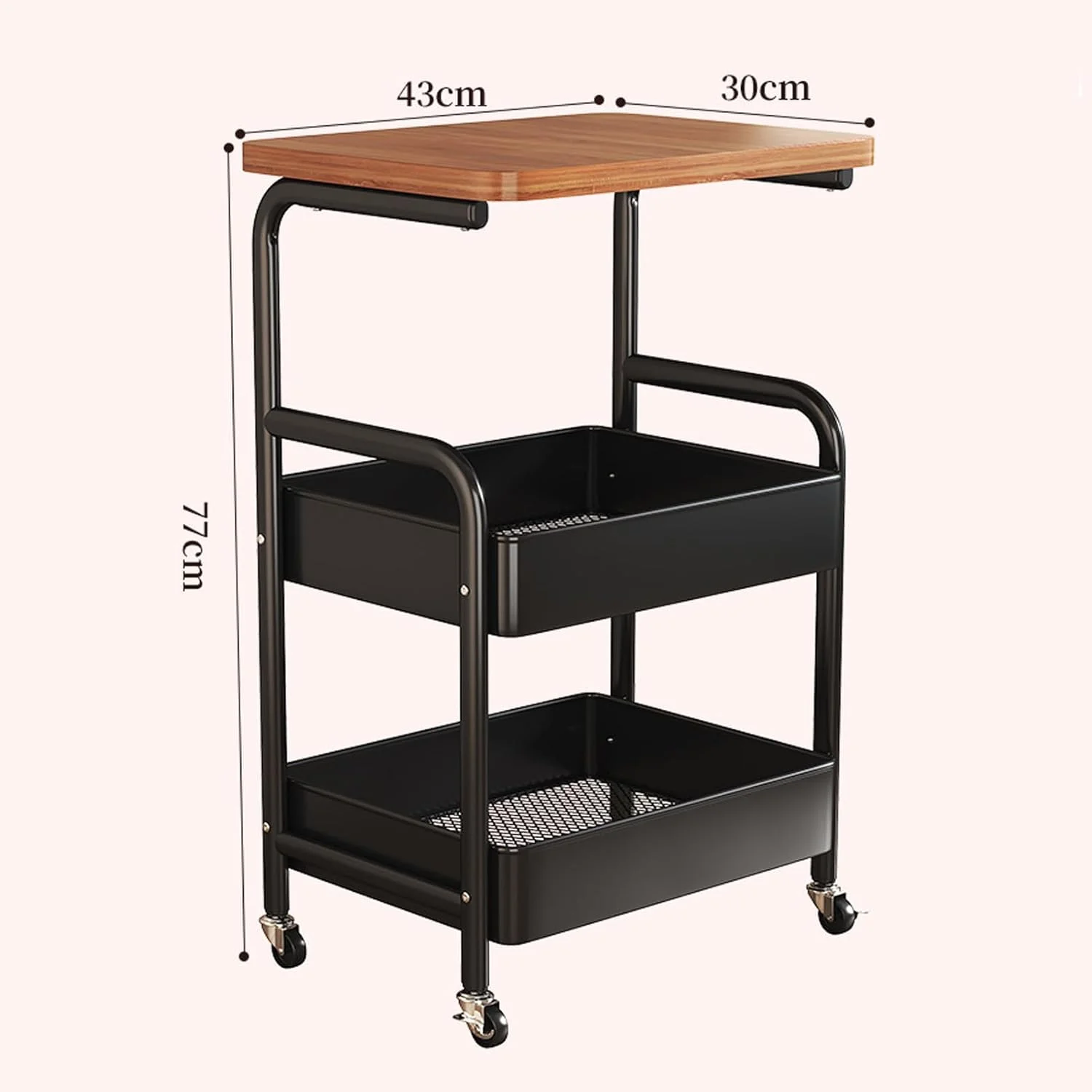 ارابه چرخدار 3 طبقه U-HOOME با میز چوبی، میز پرینتر، ارگنایزر ذخیره سازی ترولی آشپزخانه با چرخ های قفل شونده برای آشپزخانه، دفتر، اتاق خواب (مشکی) ارابه چرخدار 3 طبقه U-HOOME با میز چوبی، میز پرینتر، ارگنایزر ذخیره سازی ترولی آشپزخانه با چرخ های قفل شونده برای آشپزخانه، دفتر، اتاق خواب (مشکی)