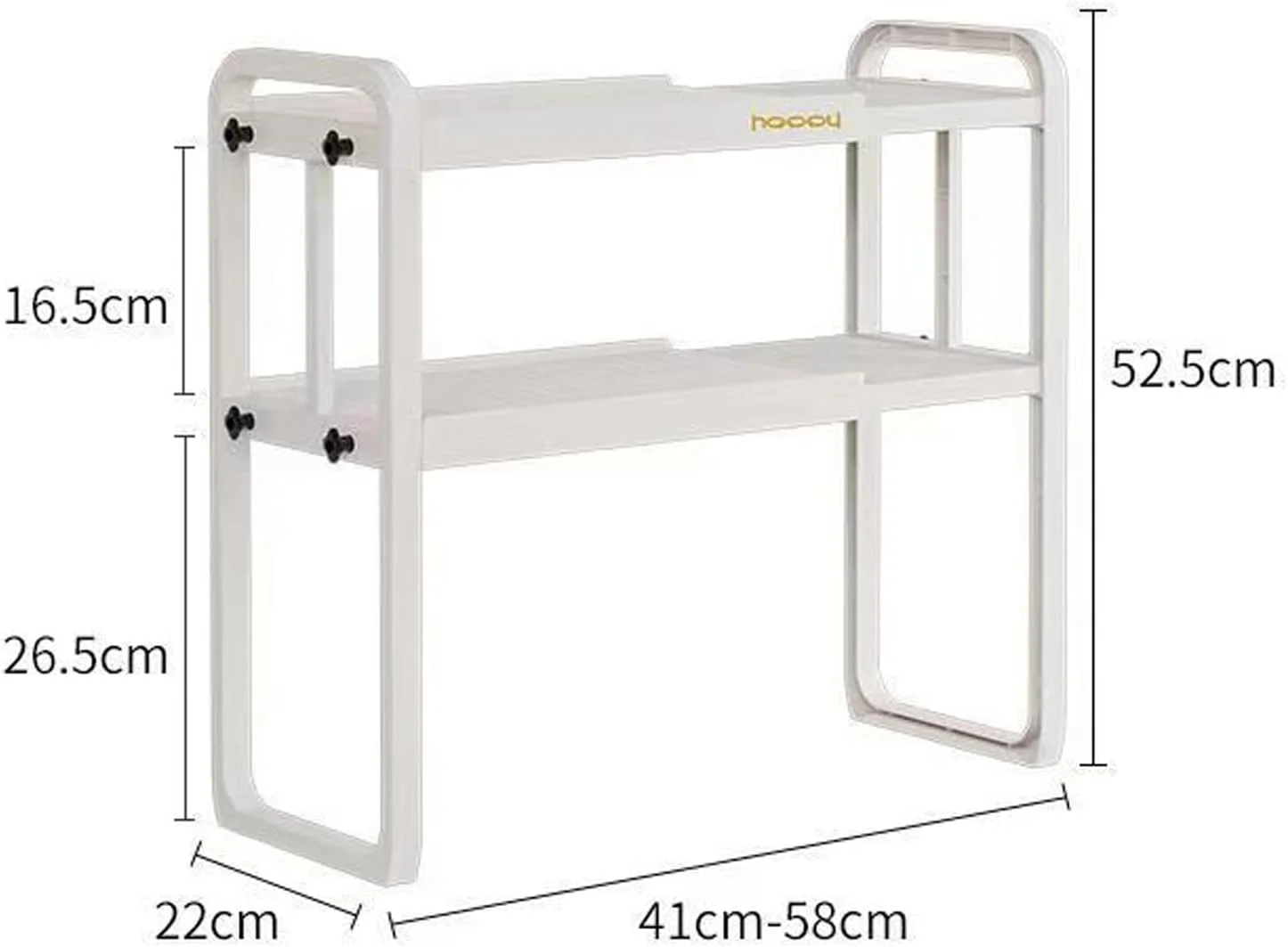 قفسه ارگانایزر رومیزی قابل گسترش U-HOOME، قفسه ارگانایزر رومیزی آشپزخانه 2 طبقه، قفسه های ذخیره سازی کابینت، سازمان دهنده و ذخیره سازی قفسه ادویه جات برای آشپزخانه حمام، صرفه جویی در فضا (سفید)
