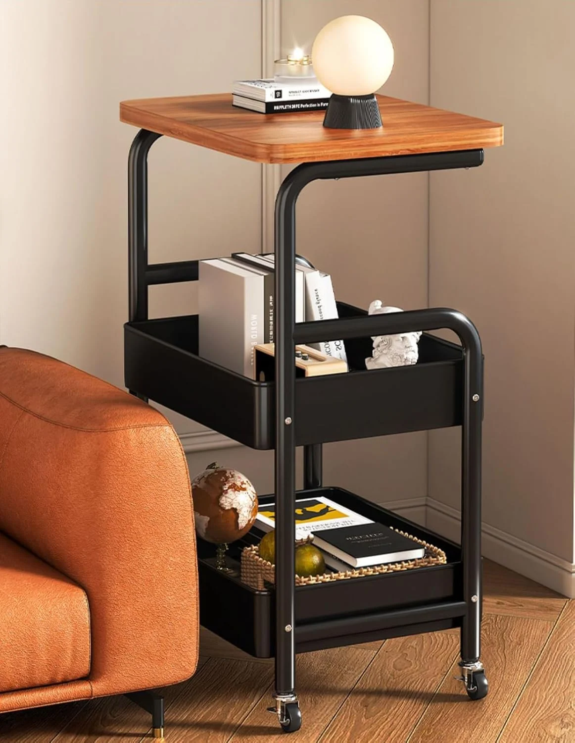 ارابه چرخدار 3 طبقه U-HOOME با میز چوبی، میز پرینتر، ارگنایزر ذخیره سازی ترولی آشپزخانه با چرخ های قفل شونده برای آشپزخانه، دفتر، اتاق خواب (مشکی) ارابه چرخدار 3 طبقه U-HOOME با میز چوبی، میز پرینتر، ارگنایزر ذخیره سازی ترولی آشپزخانه با چرخ های قفل شونده برای آشپزخانه، دفتر، اتاق خواب (مشکی)