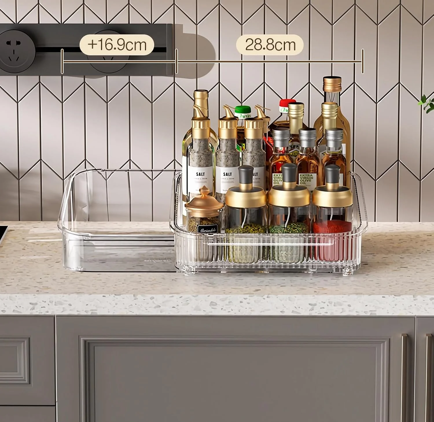 ارگانایزر قفسه ادویه U-HOOME برای کابینت، قفسه ادویه شفاف 3 طبقه قابل گسترش، مناسب برای انبار و روی کابینت، قفسه ارگانایزر ادویه قابل تنظیم برای روی کابینت آشپزخانه، ارگانایزر لوازم آرایش برای میز آرایش ارگانایزر قفسه ادویه U-HOOME برای کابینت، قفسه ادویه شفاف 3 طبقه قابل گسترش، مناسب برای انبار و روی کابینت، قفسه ارگانایزر ادویه قابل تنظیم برای روی کابینت آشپزخانه، ارگانایزر لوازم آرایش برای میز آرایش