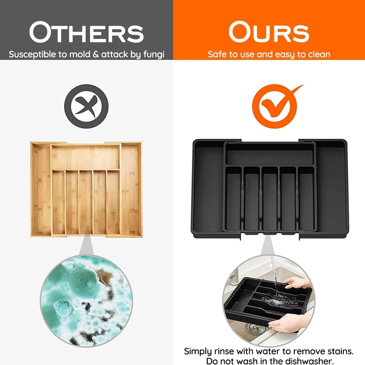 ارگانایزر کشو آشپزخانه PawPawU® - سینی ذخیره سازی لوازم آشپزخانه قابل گسترش بدون BPA با 8 محفظه، جداکننده های قابل تنظیم برای نگهداری بدون درهم ریختگی قاشق، چنگال، چاقو و کارد و چنگال، مناسب برای اکثر اندازه های کشو ارگانایزر کشو آشپزخانه PawPawU® - سینی ذخیره سازی لوازم آشپزخانه قابل گسترش بدون BPA با 8 محفظه، جداکننده های قابل تنظیم برای نگهداری بدون درهم ریختگی قاشق، چنگال، چاقو و کارد و چنگال، مناسب برای اکثر اندازه های کشو