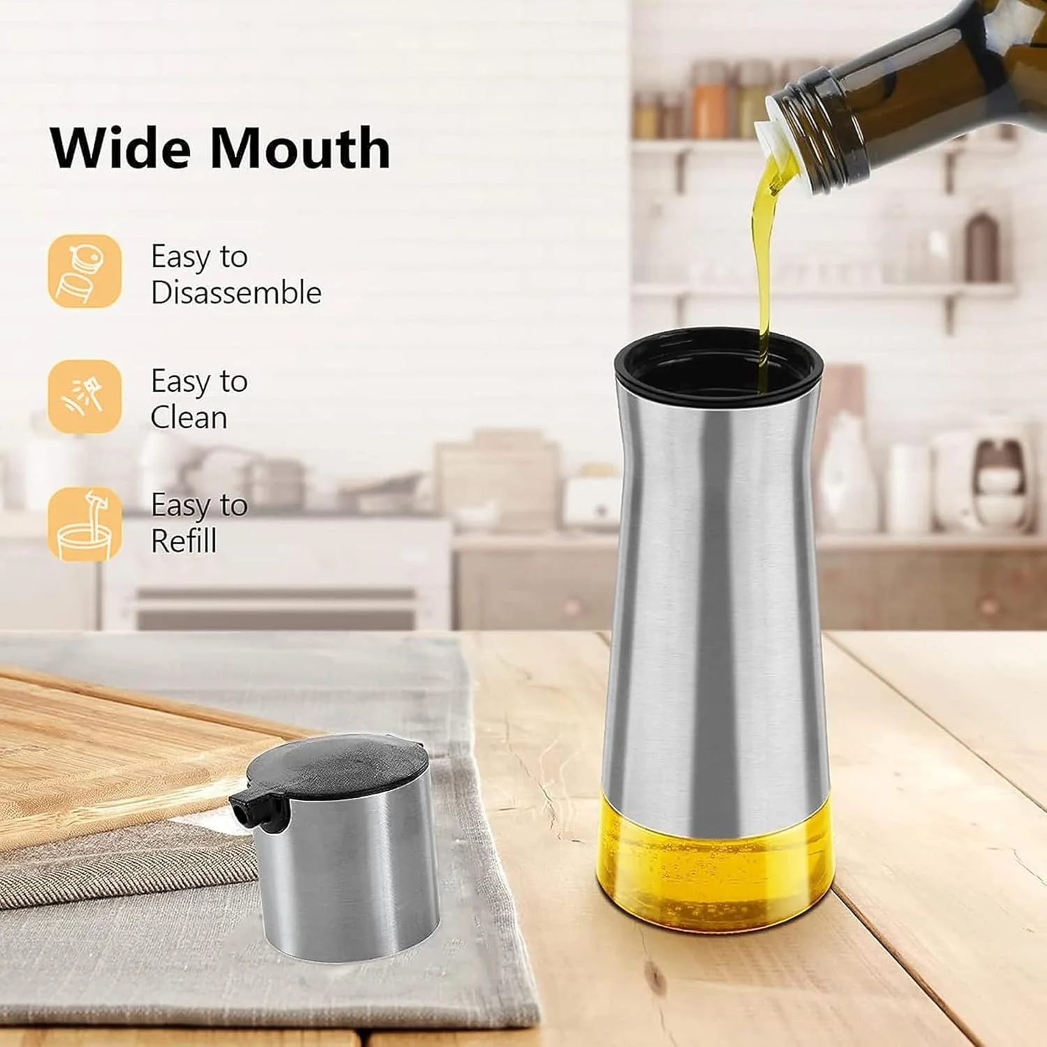 ارگانایزر قفسه ادویه بامبو با بطری پخش کننده روغن، قفسه نمایشگر 3 طبقه بامبو قابل گسترش، ارگانایزر کابینت آشپزخانه برای کابینت انبار یا روی میز ارگانایزر قفسه ادویه بامبو با بطری پخش کننده روغن، قفسه نمایشگر 3 طبقه بامبو قابل گسترش، ارگانایزر کابینت آشپزخانه برای کابینت انبار یا روی میز