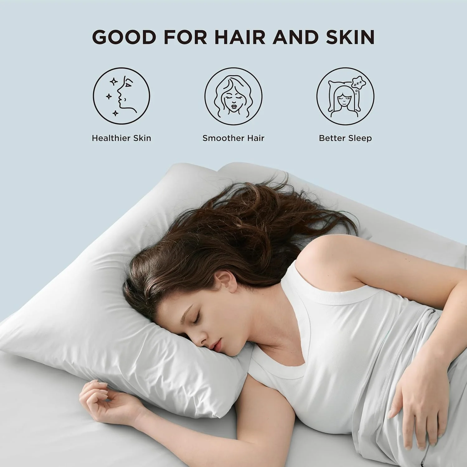 روبالشی خنک کننده Bedsure سایز کوئین، ست 2 عددی، روبالشی خنک Arc-Chill برای افرادی که در خواب گرمشان می شود و عرق شبانه دارند، روکش بالش سرد نرم و تنفسی با زیپ مخفی، خاکستری، 50x76 سانتی متر