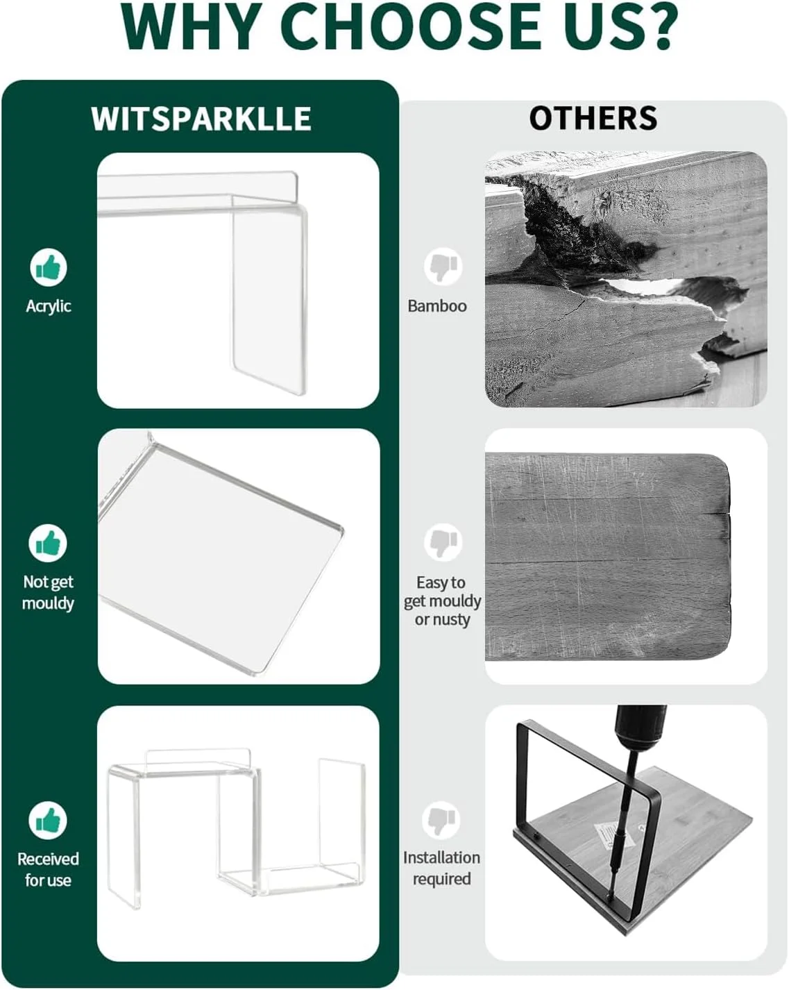 استند ادویه آشپزخانه اکرلیک Angju، قفسه سازمان دهنده کابینت 3 تکه، استند ادویه، قفسه های پیشخوان، سازمان دهنده های روی میز، سازمان دهنده شفاف پلاستیکی برای لوازم آرایش، حمام، کمد، میز، انبار