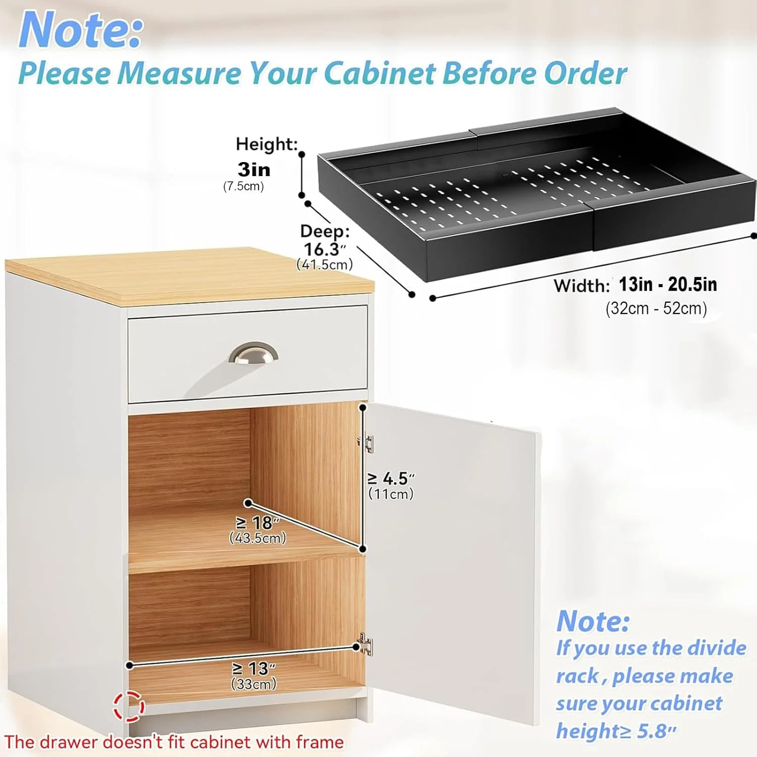 سازمان دهنده کابینت کشویی ANTOLE ثابت شده با نانو فیلم چسبی، قفسه های انباری کشویی قابل گسترش، سازمان دهنده ذخیره سازی آشپزخانه سنگین، قفسه انباری کشویی برای آشپزخانه (مشکی)