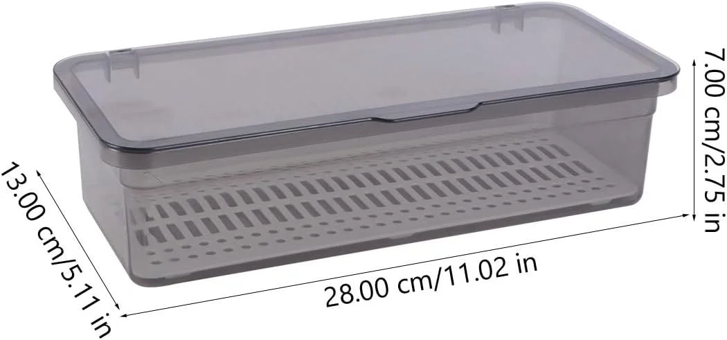 جعبه نگهداری و آبکش چاپستیک SHINEOFI، سازمان دهنده ظروف پلاستیکی، ظرف نگهداری لوازم آشپزخانه با درب، 27x11.5x6.7 سانتیمتر جعبه نگهداری و آبکش چاپستیک SHINEOFI، سازمان دهنده ظروف پلاستیکی، ظرف نگهداری لوازم آشپزخانه با درب، 27x11.5x6.7 سانتیمتر