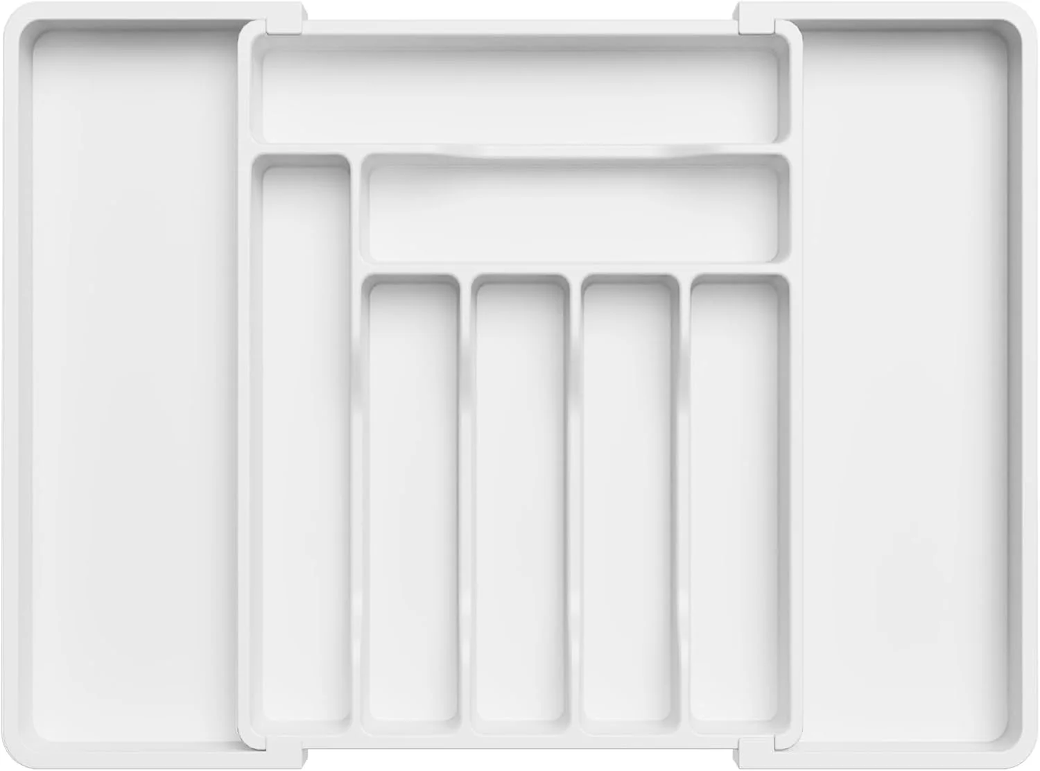 ارگانایزر لوازم آشپزخانه برای کشو، سینی لوازم پخت و پز قابل گسترش، نگهدارنده کارد و چنگال و قاشق قابل تنظیم، تقسیم کننده پلاستیکی برای نگهداری ابزار و وسایل آشپزخانه، بزرگ (سفید) ارگانایزر لوازم آشپزخانه برای کشو، سینی لوازم پخت و پز قابل گسترش، نگهدارنده کارد و چنگال و قاشق قابل تنظیم، تقسیم کننده پلاستیکی برای نگهداری ابزار و وسایل آشپزخانه، بزرگ (سفید)