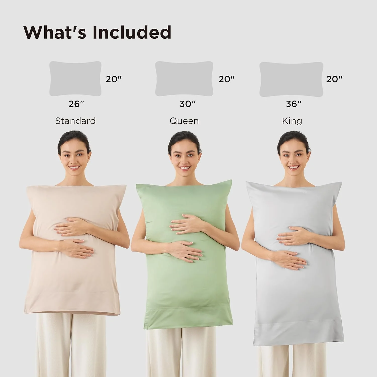 Bedsure Cooling Bamboo Pillowcases Set of 2 100% Viscose from Bamboo Breathable Silky Ultra Soft Organic Natural Moisture Wicking (Grey, Queen Size 20x30) Bedding Gift