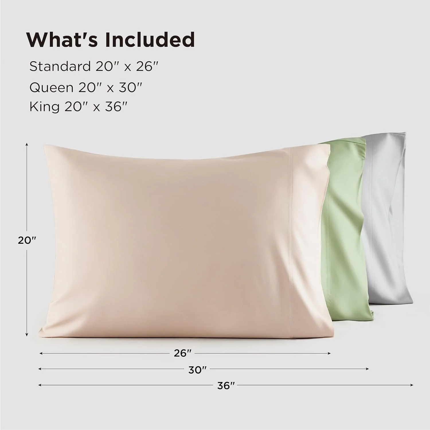 Bedsure Cooling Bamboo Pillowcases Set of 2 100% Viscose from Bamboo Breathable Silky Ultra Soft Organic Natural Moisture Wicking (Grey, Queen Size 20x30) Bedding Gift