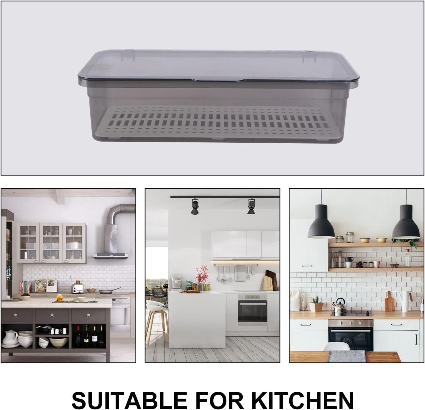 جعبه نگهداری و آبکش چاپستیک SHINEOFI، سازمان دهنده ظروف پلاستیکی، ظرف نگهداری لوازم آشپزخانه با درب، 27x11.5x6.7 سانتیمتر جعبه نگهداری و آبکش چاپستیک SHINEOFI، سازمان دهنده ظروف پلاستیکی، ظرف نگهداری لوازم آشپزخانه با درب، 27x11.5x6.7 سانتیمتر